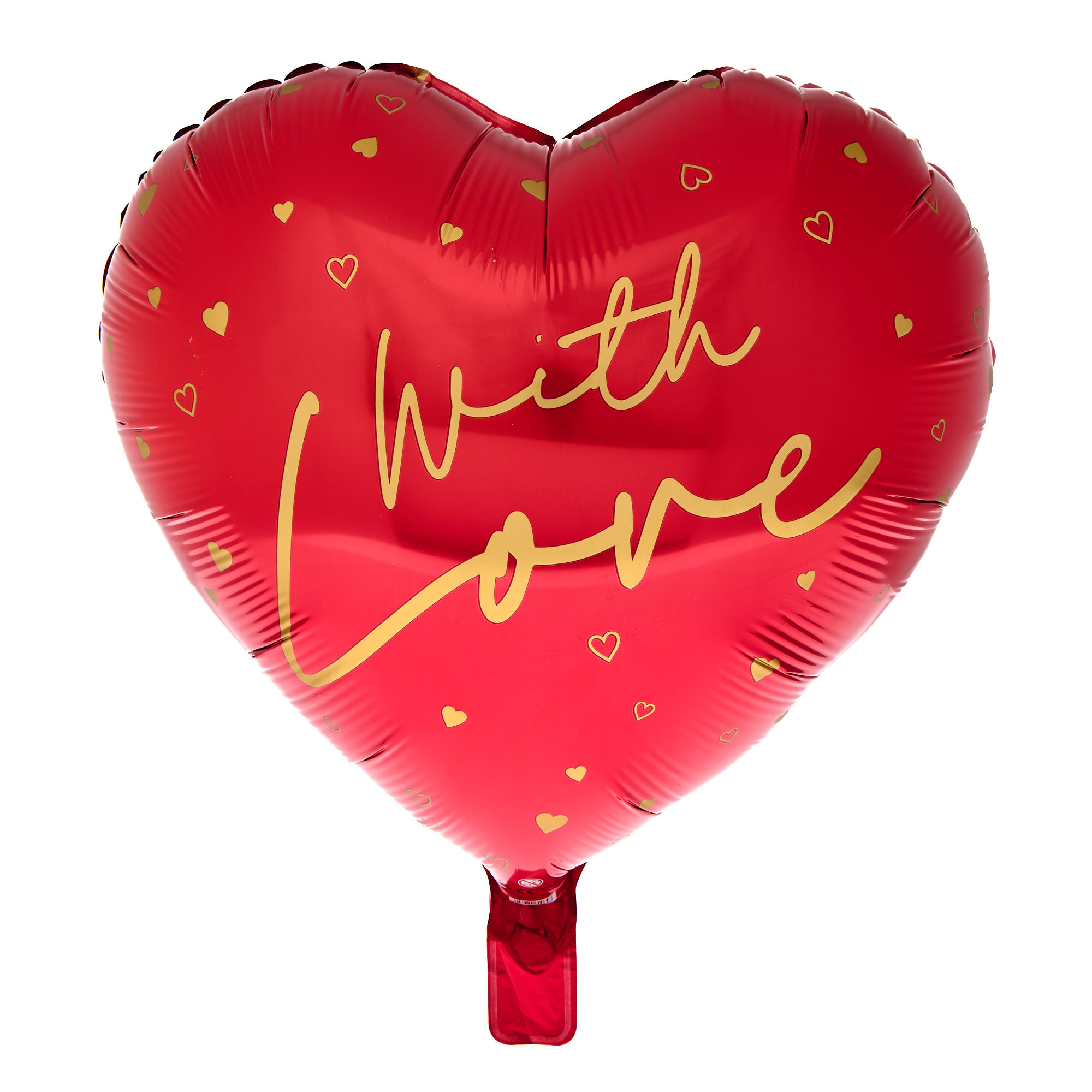 Red Heart With Love 18-Inch Foil Helium Balloon