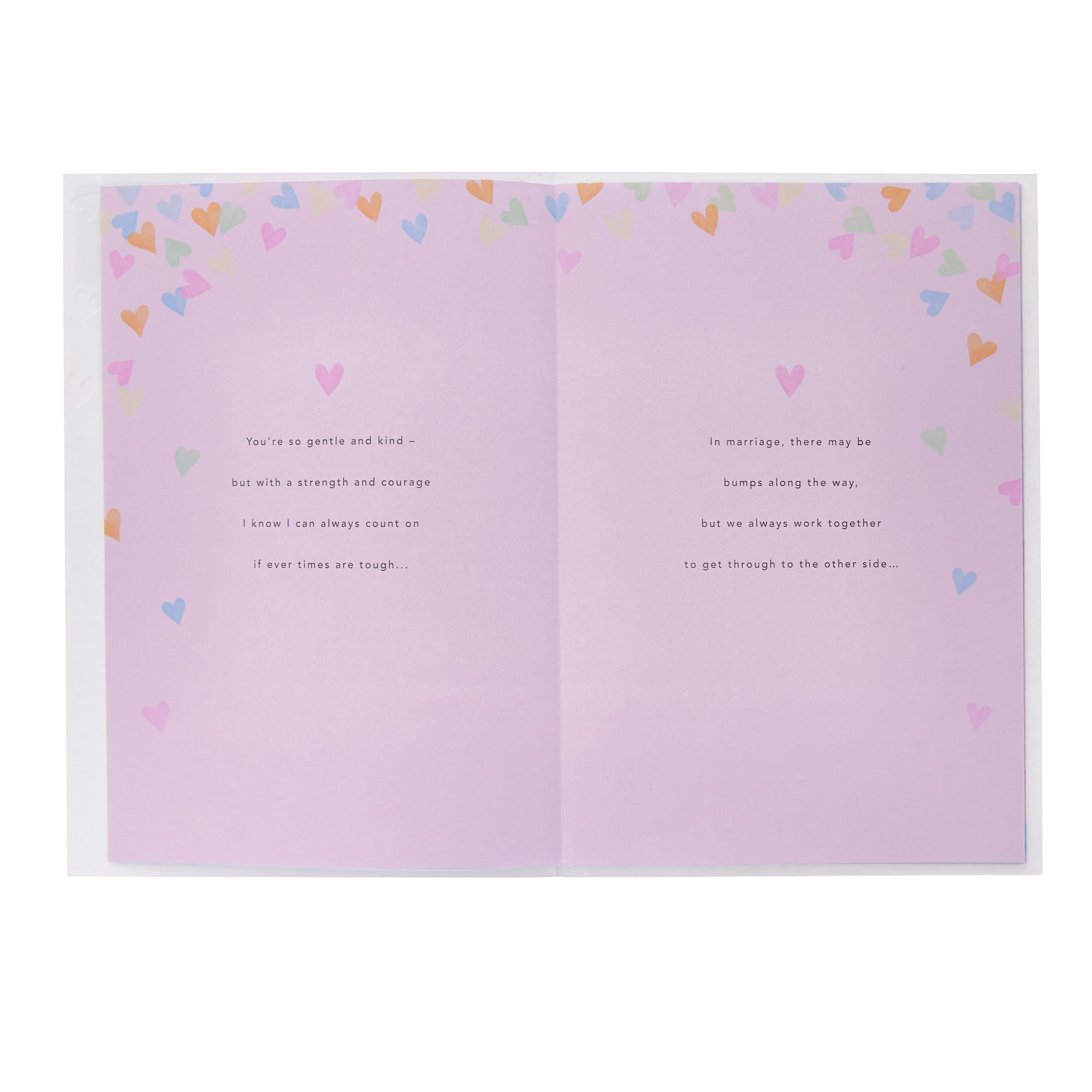 Pastel Hearts & Special Message Wife Anniversary Card