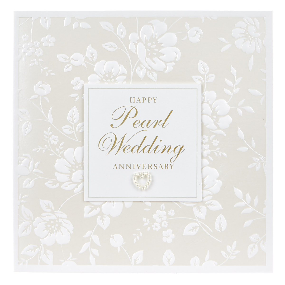 boutique collection anniversary card - pearl wedding