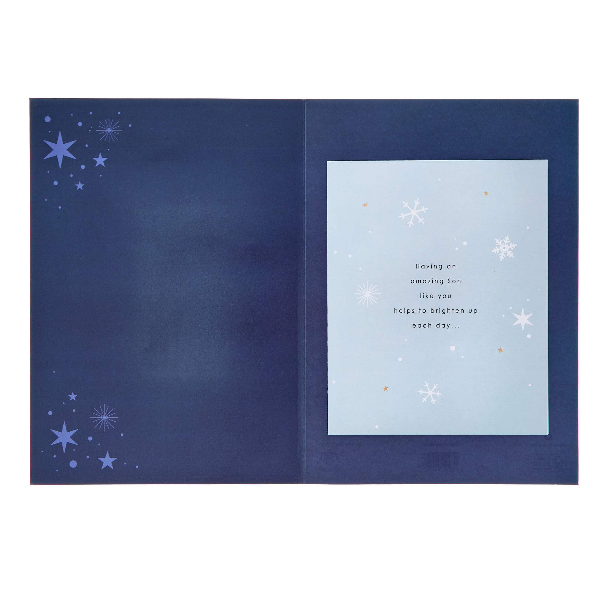 Son Gold Baubles Premium Christmas Card