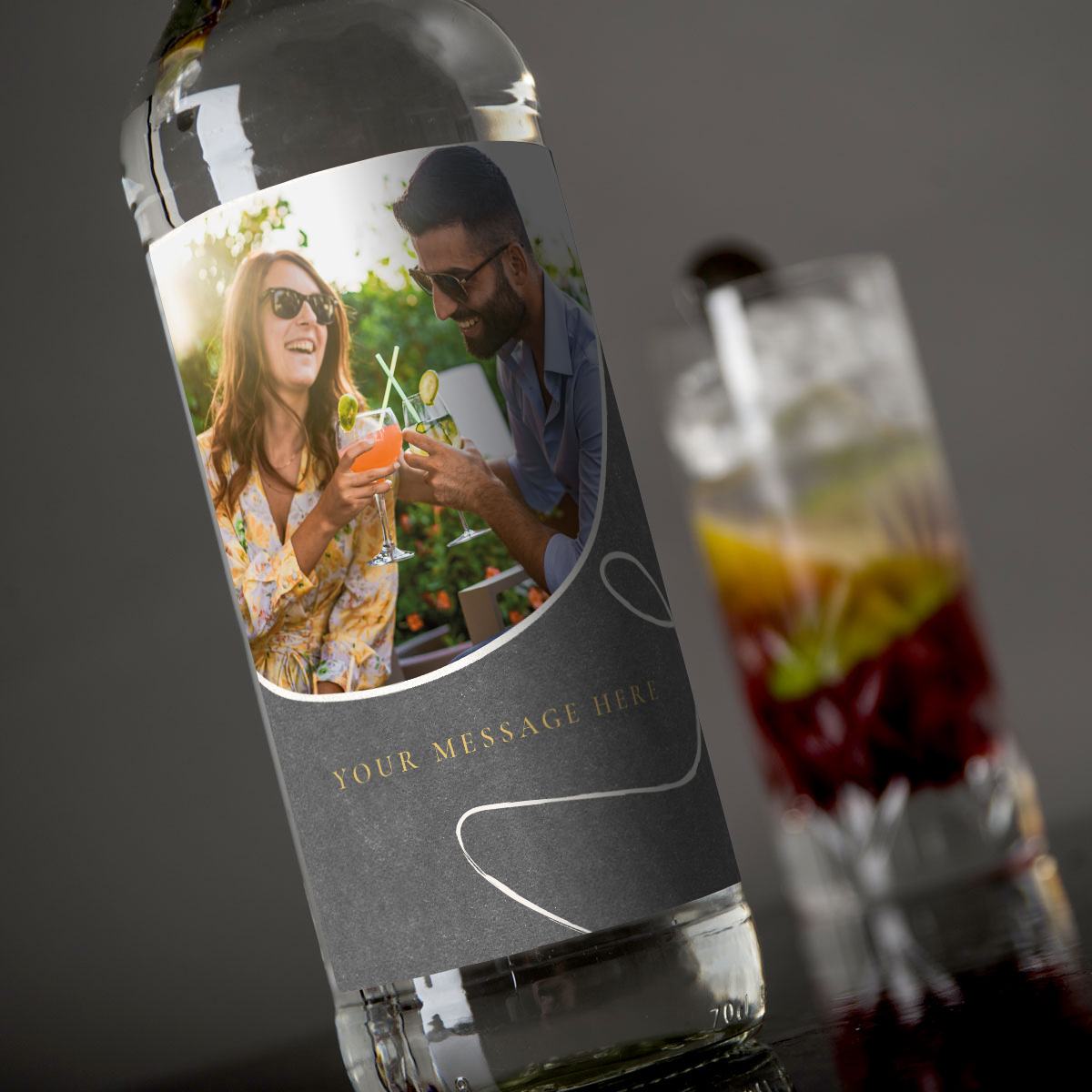 Personalised Vodka - Monochrome Photo