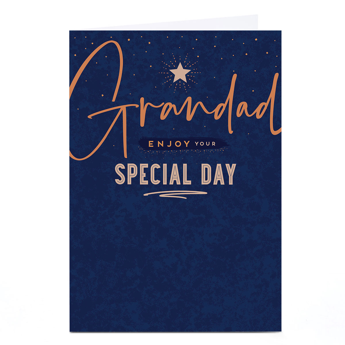 Personalised Birthday Card - Navy and Bronze Star, Grandad