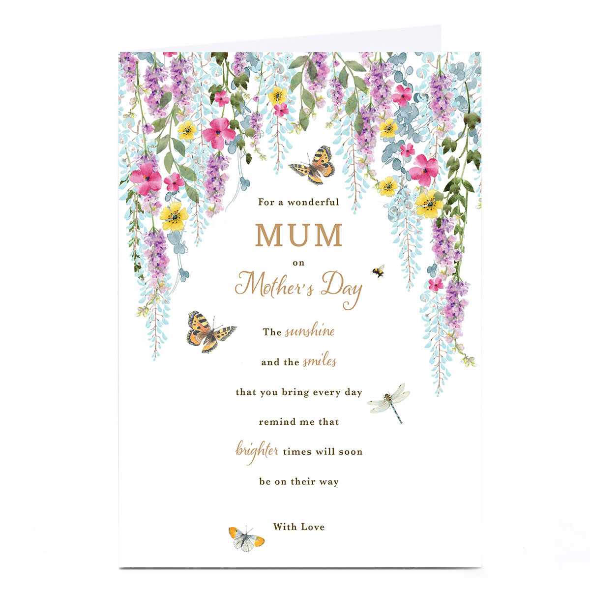 Personalised Mother's Day Card - Sunshine and Smiles, Mum