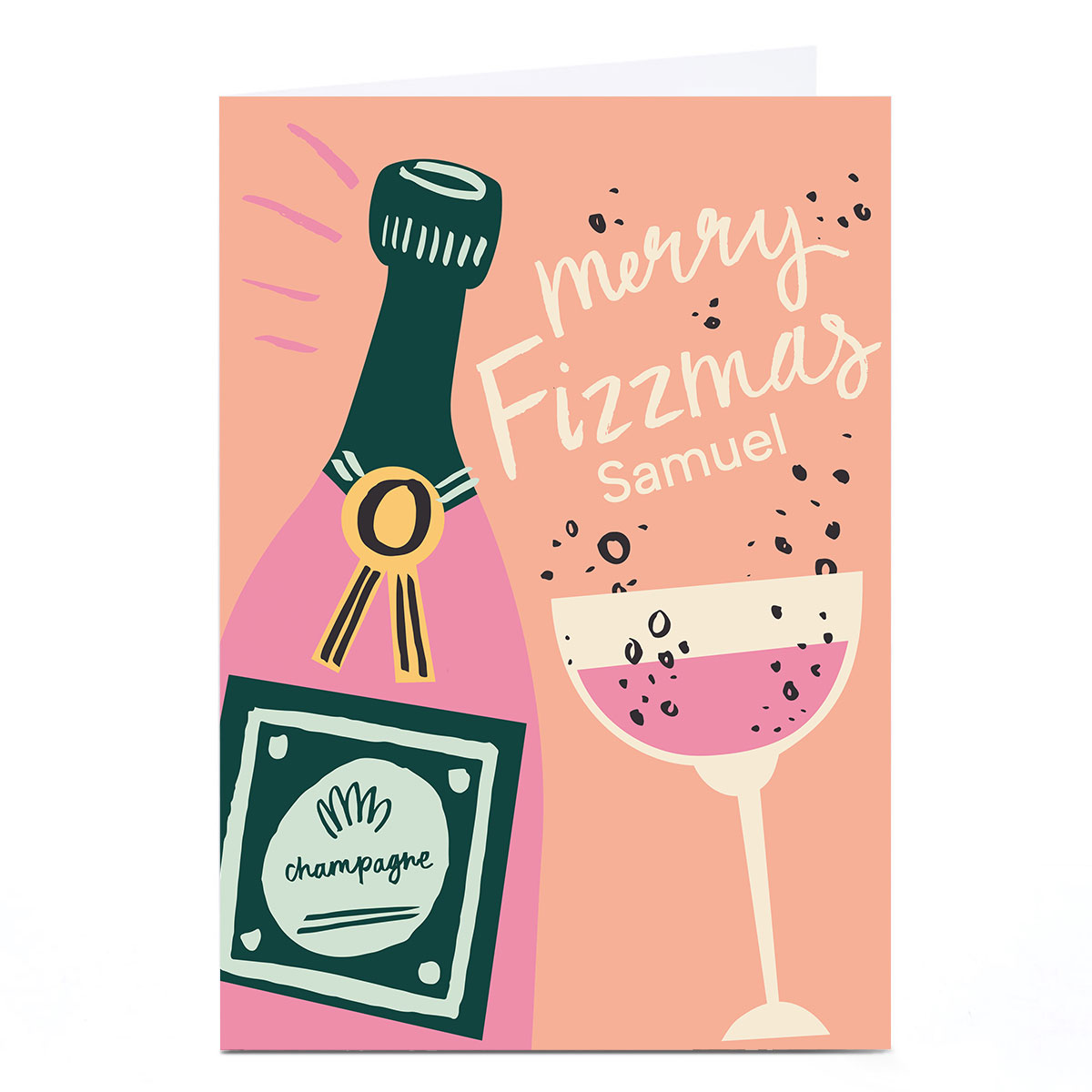 Personalised Ashley Le Quere Christmas Card - Merry Fizzmas