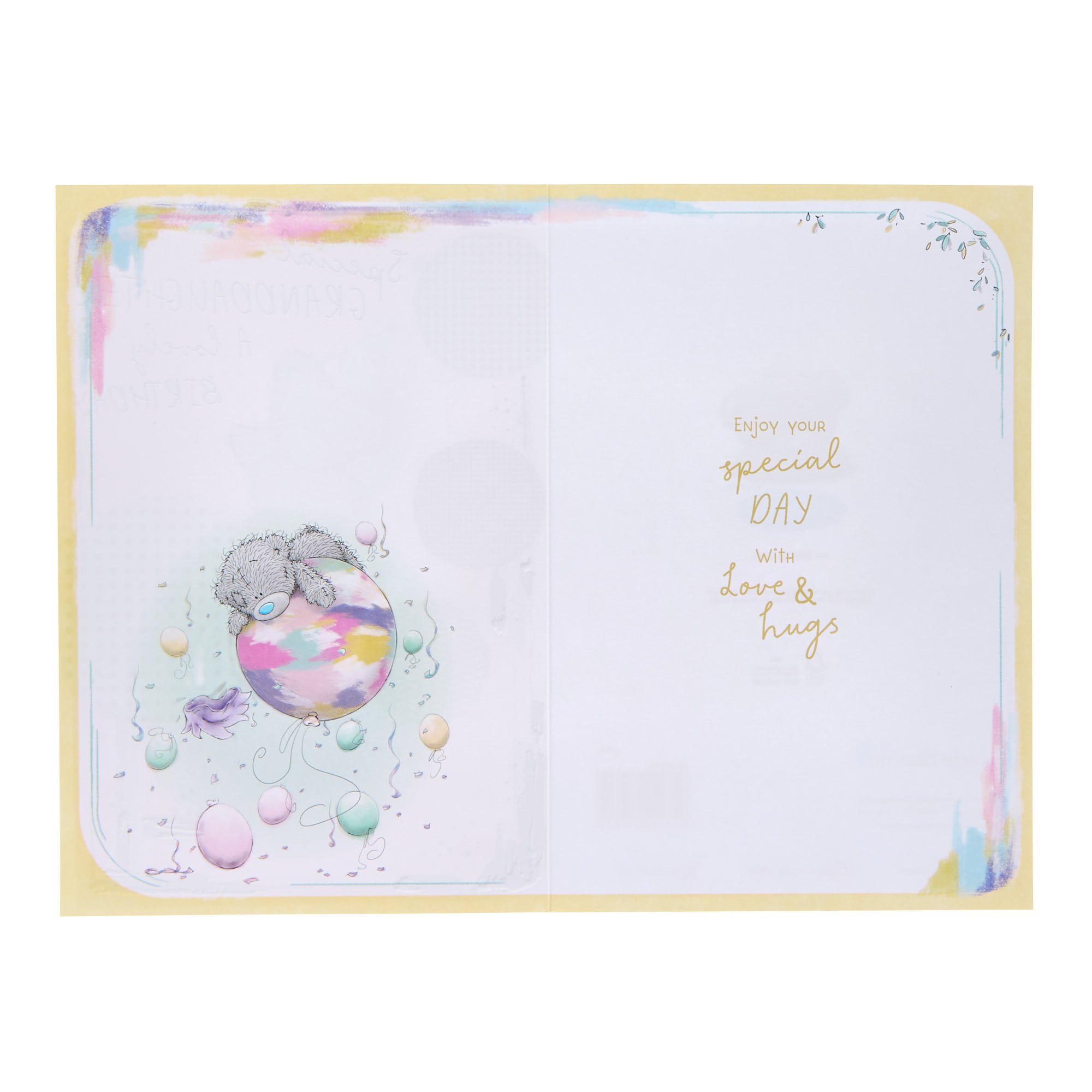 Me To You Tatty Teddy Granddaughter Balloons Birthday Card