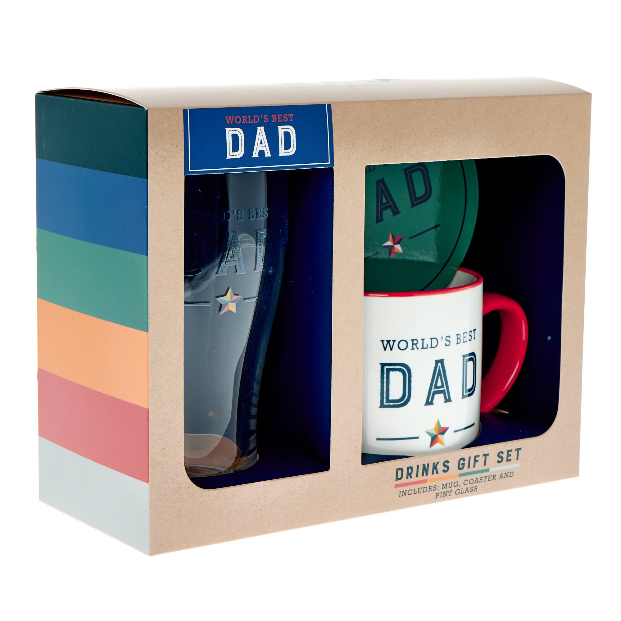 World's Best Dad Mug, Coaster & Pint Glass Set