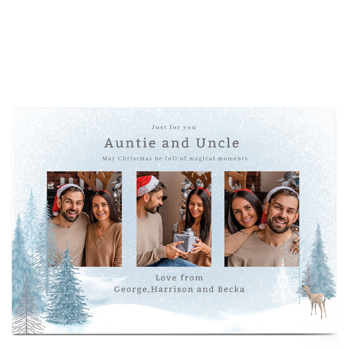 Photo Christmas Card - Full of Magical Moments, Auntie and Uncle