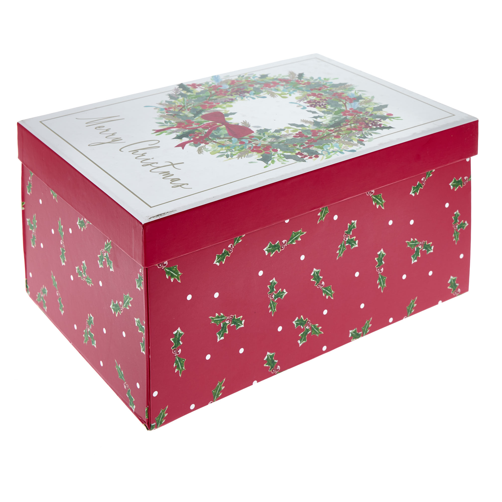 Festive Wreath Medium Collapsible Christmas Gift Box