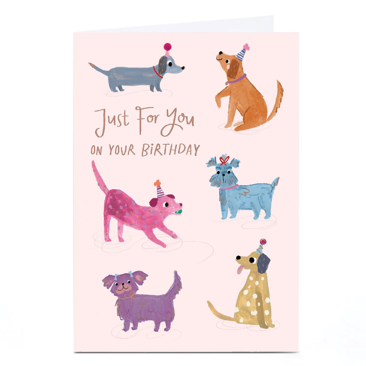 Personalised Birthday Card - Dogs In Party Hats