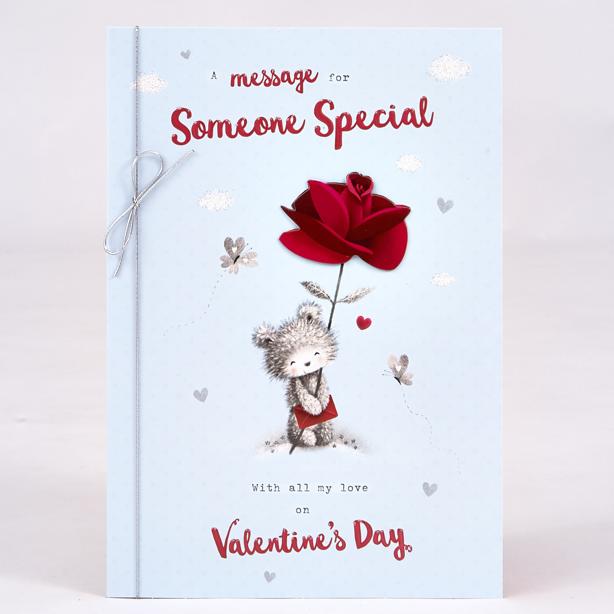 Valentine's Day Card - Someone Special Rose & Bear