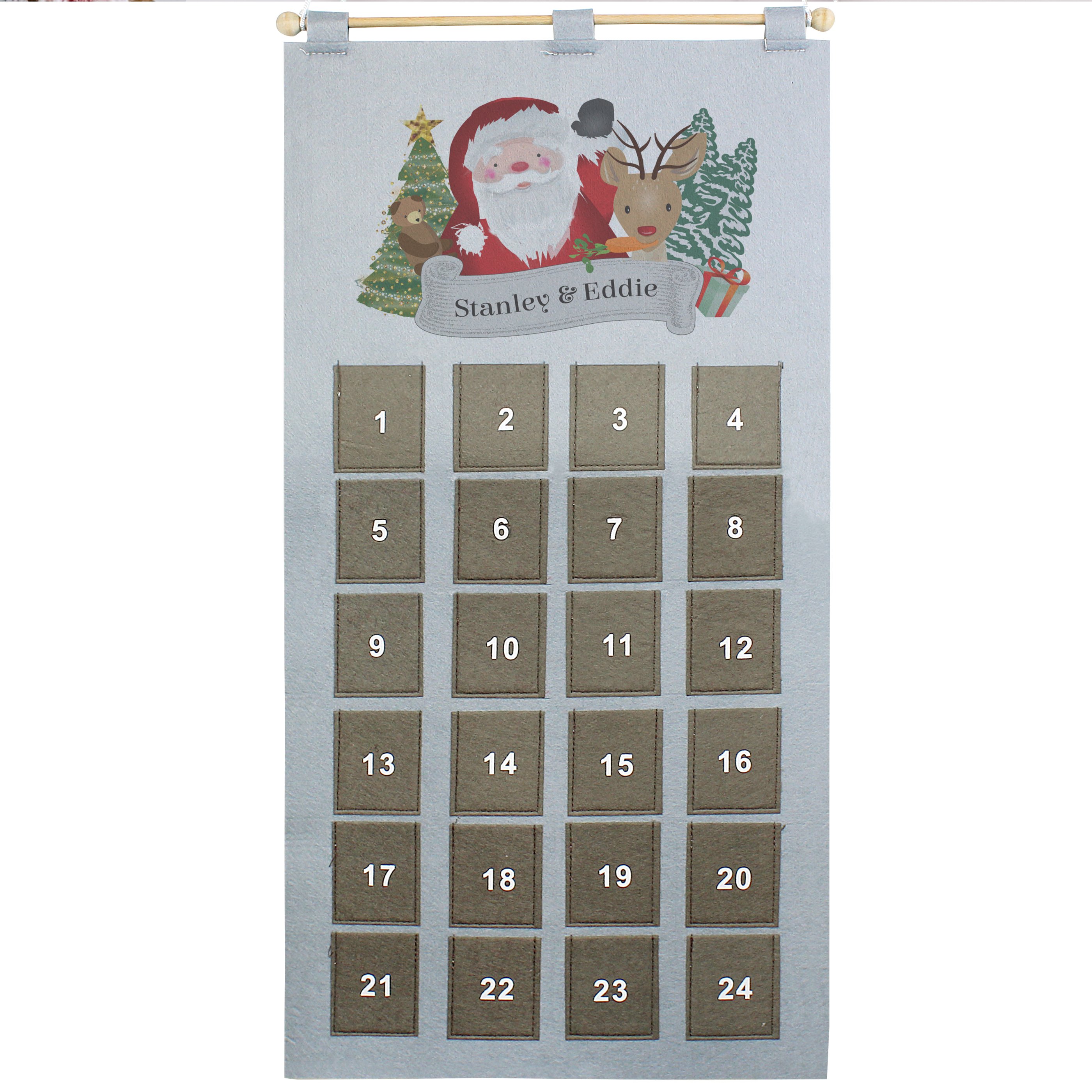 Personalised Silver Santa Advent Calendar