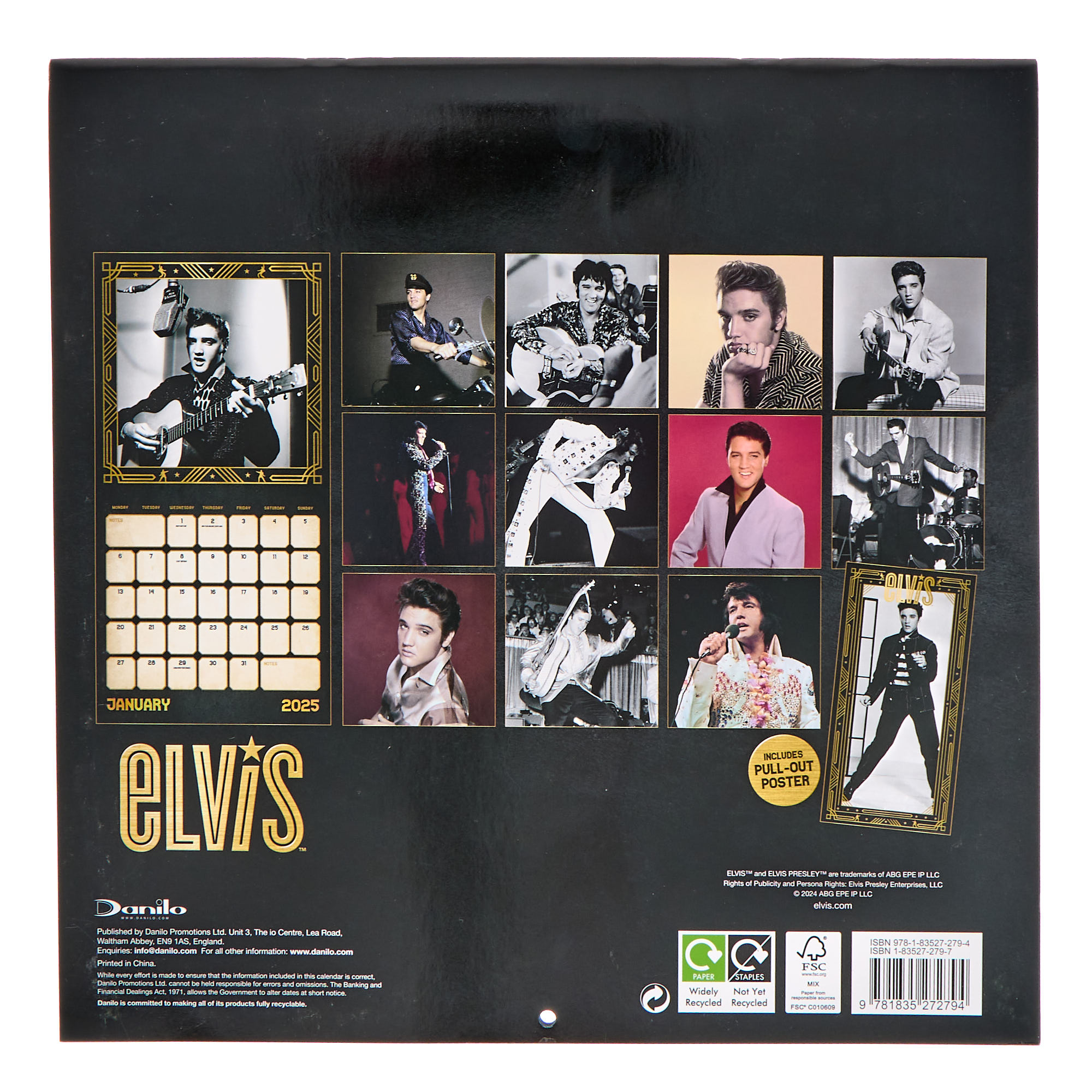 Elvis 2025 Square Wall Calendar