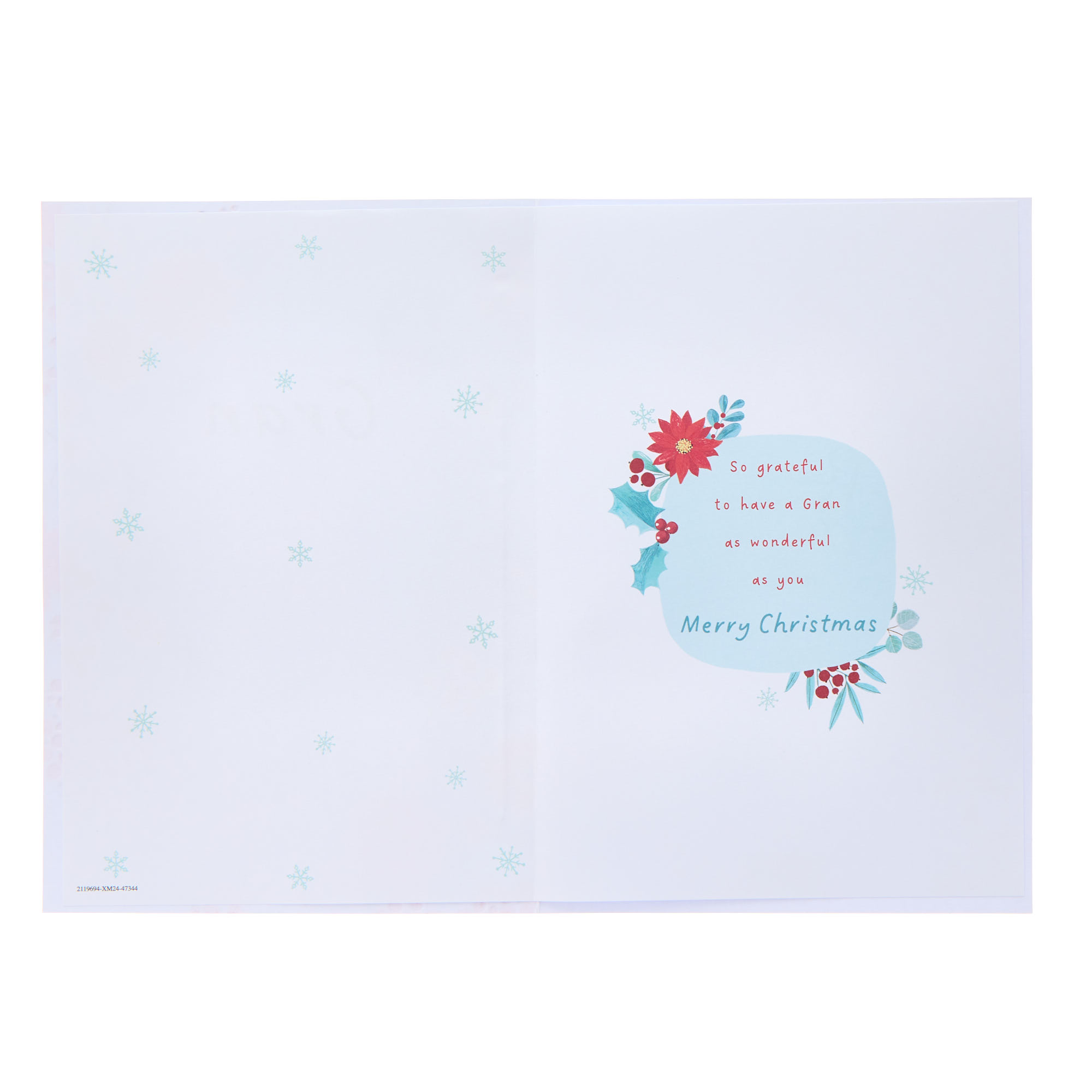 Special Gran Red Flowers Christmas Card