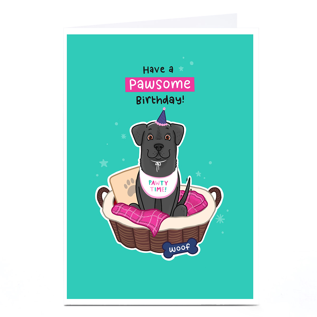 Personalised Blue Kiwi Birthday Card - Labrador