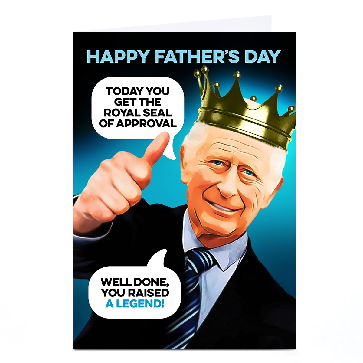 Personalised PG Quips Father's Day Card - Royal Seal of Approval 