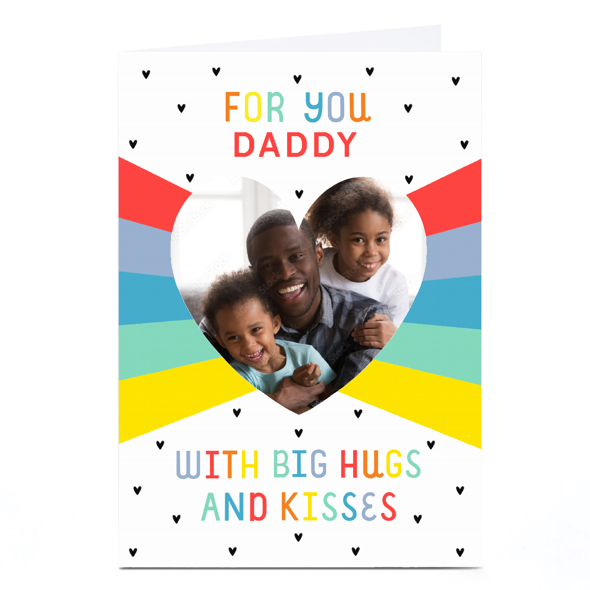 Photo Valentine's Day Card - Rainbow Heart, Daddy