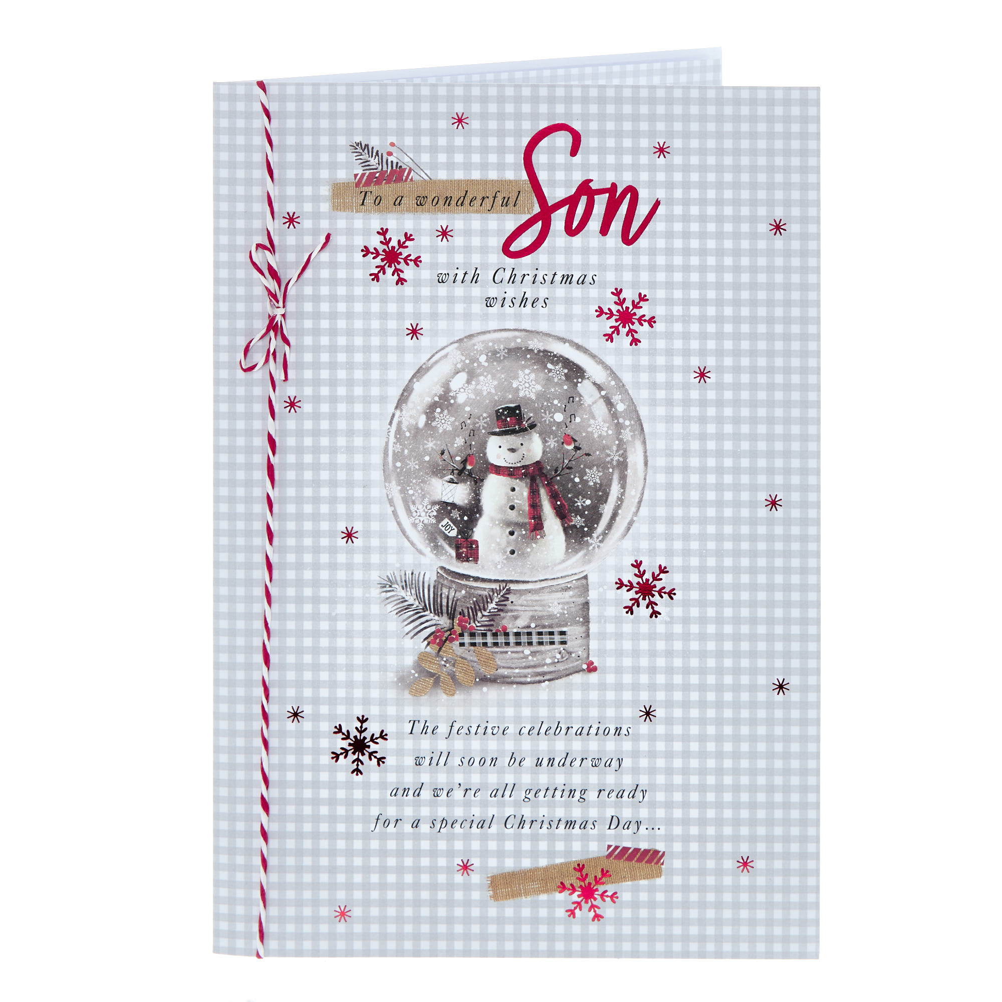 Son Snowman & Snowglobe Christmas Card