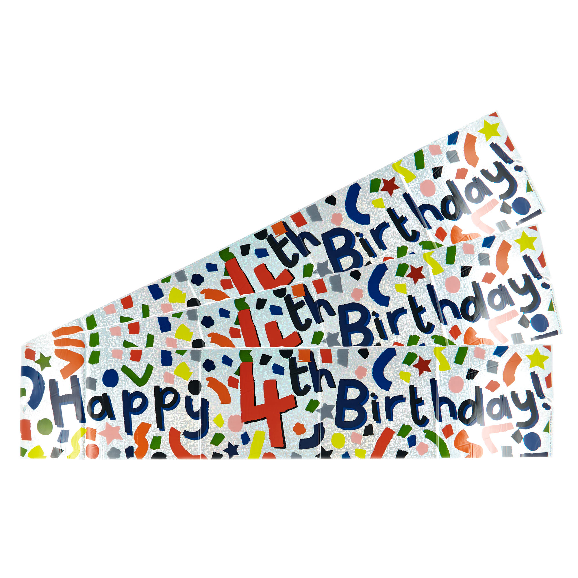 Happy 4th Birthday Banners - Pack of 3