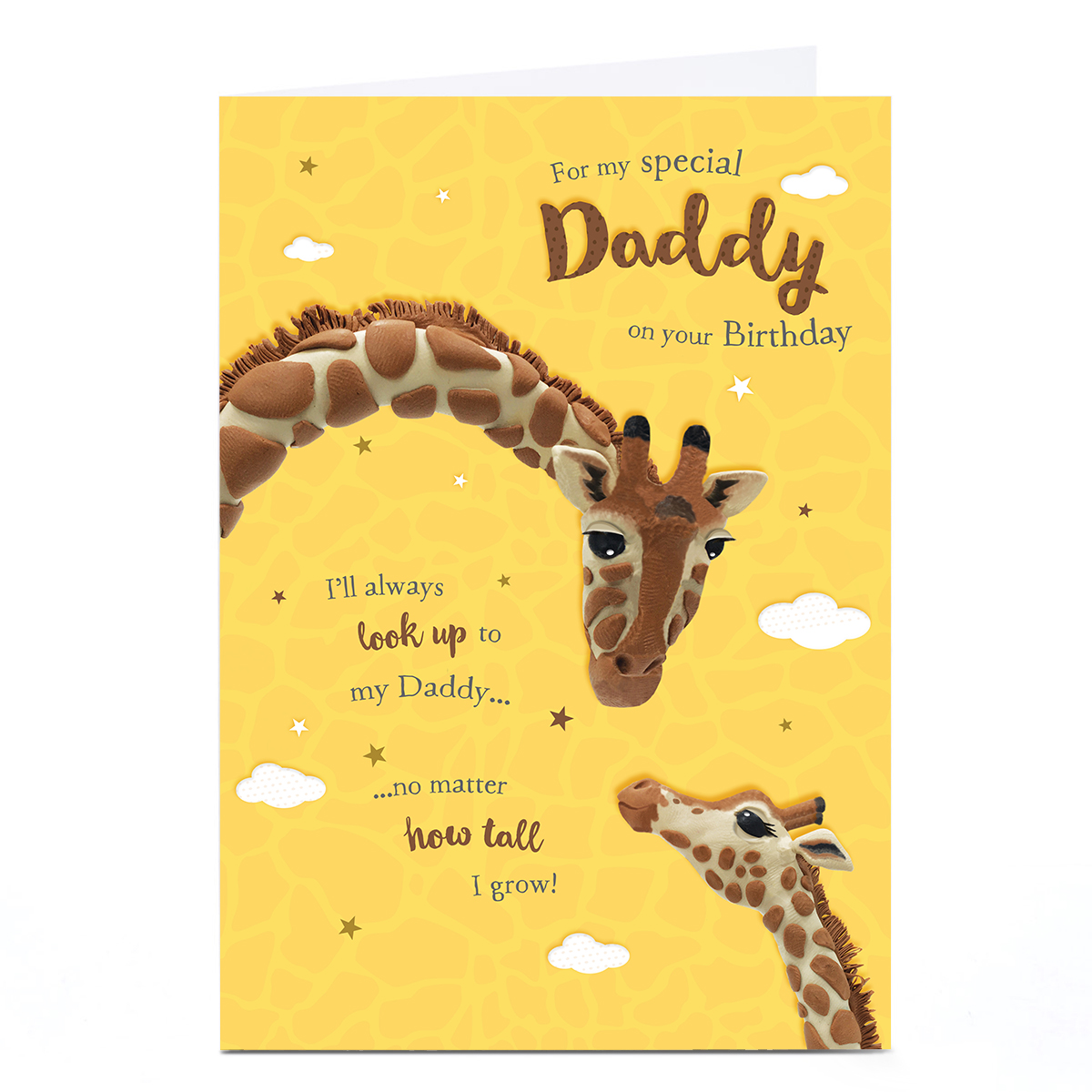 Personalised Birthday Card - I'll Always Look Up To You Giraffes, Daddy