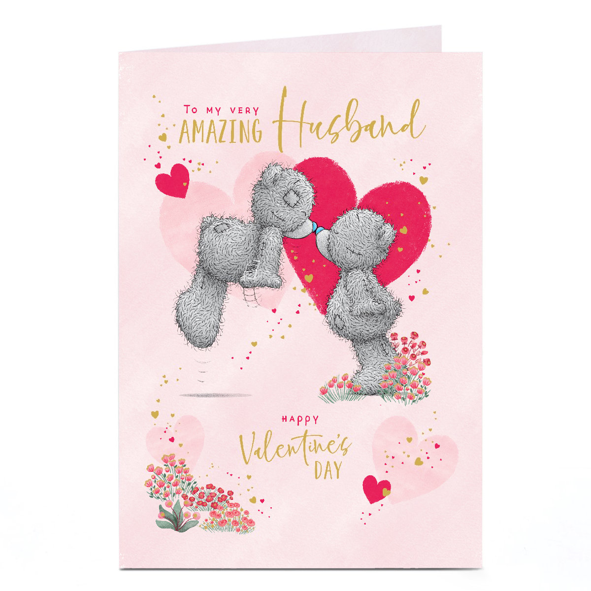 Personalised Tatty Teddy Valentine's Day Card - Kissing Bears, Amazing Husband