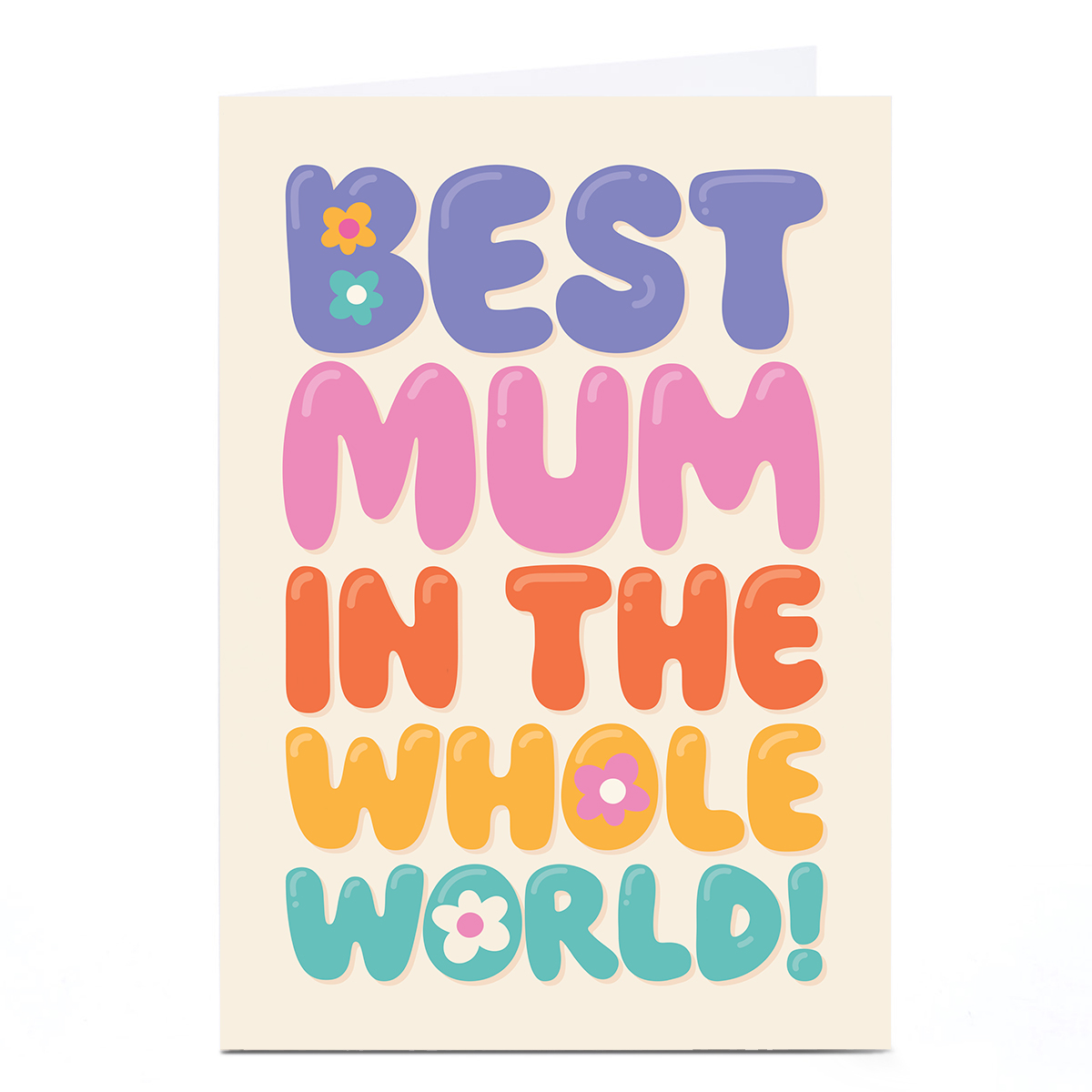 Personalised Pigment Mother's Day Card - Best Mum in the World Bubble Writing