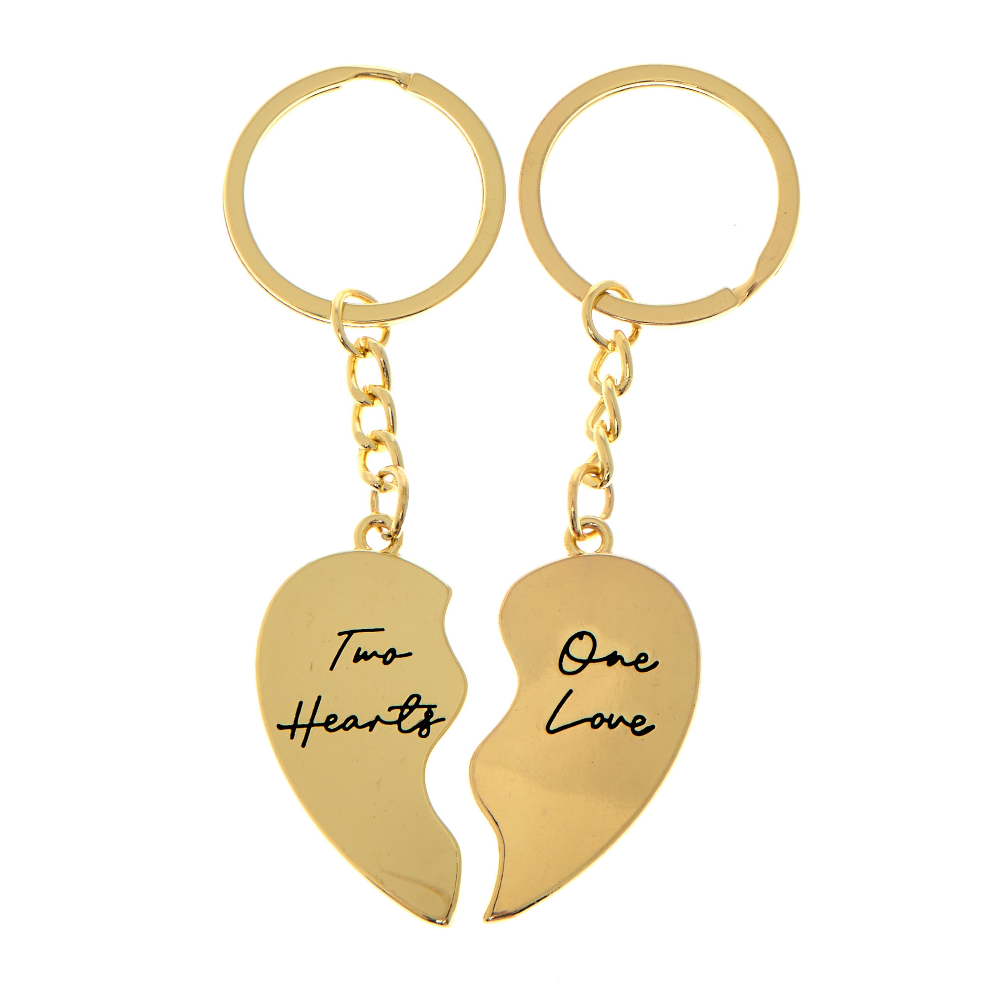 Two Hearts One Love Twin Keyring Set