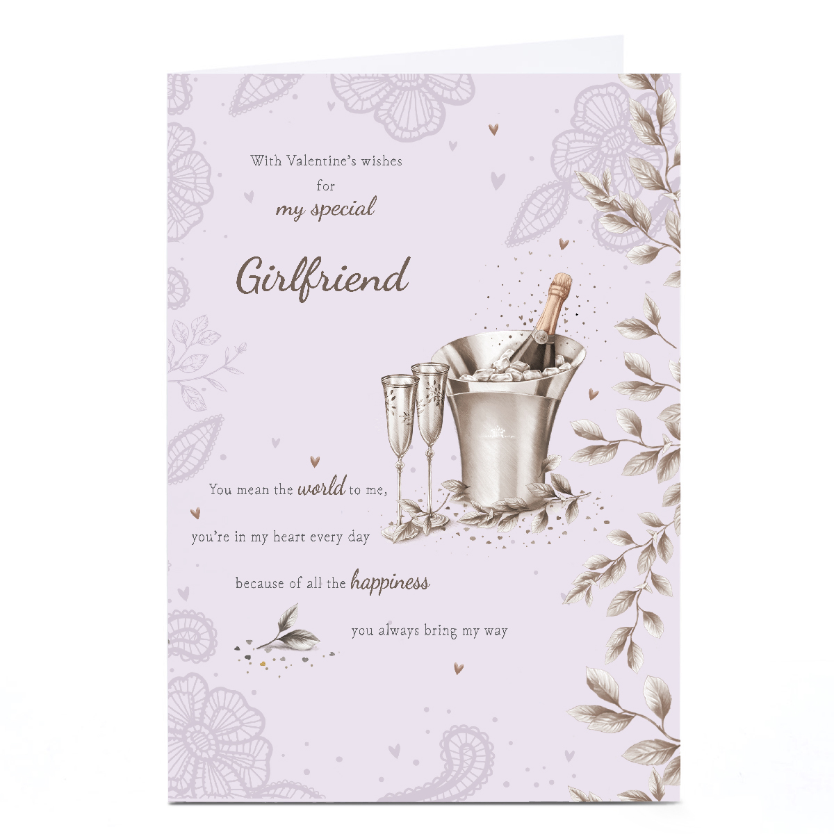 Personalised Valentine's Day Card - Bubbly Champagne