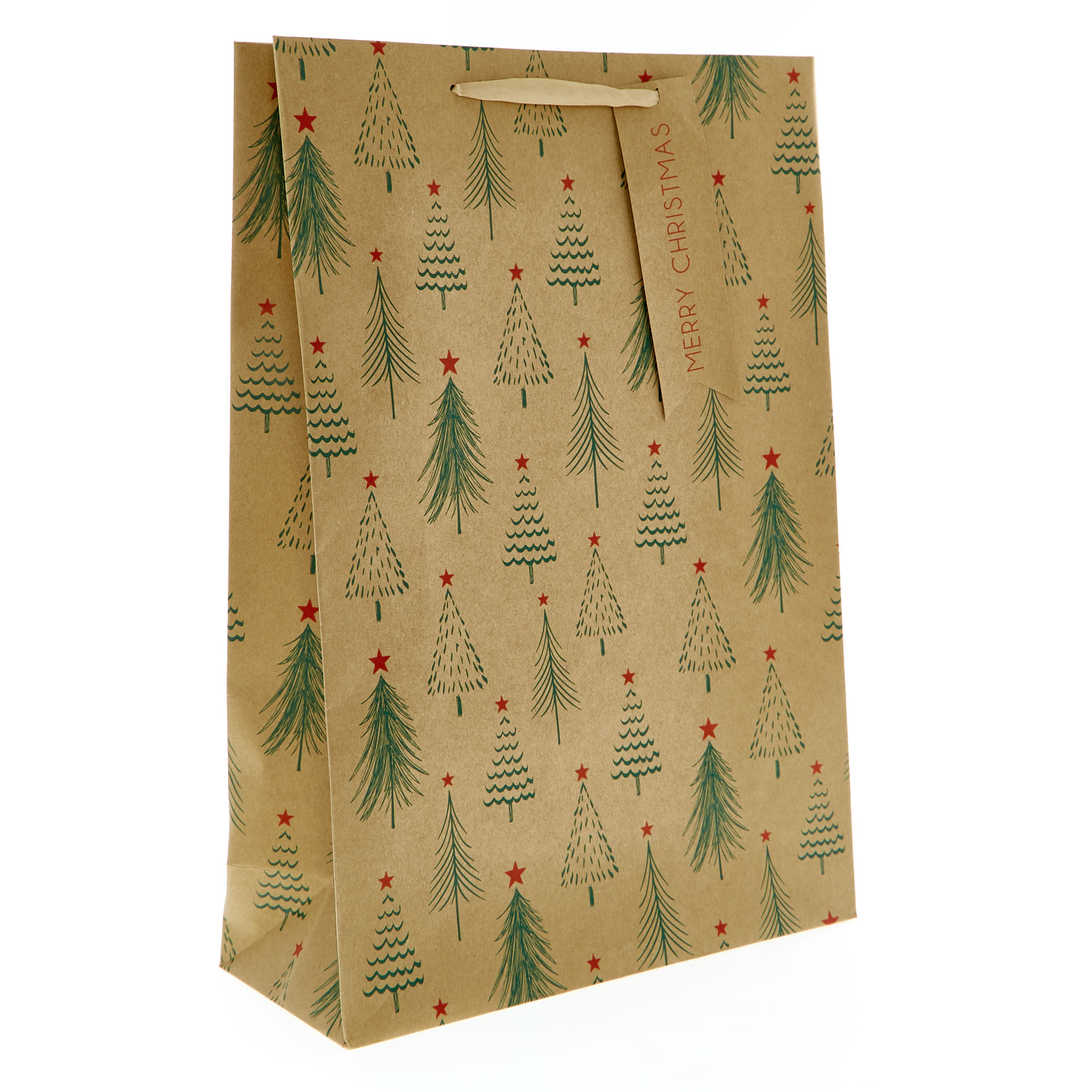 Extra-Large Recyclable Portrait Kraft Trees Christmas Gift Bag