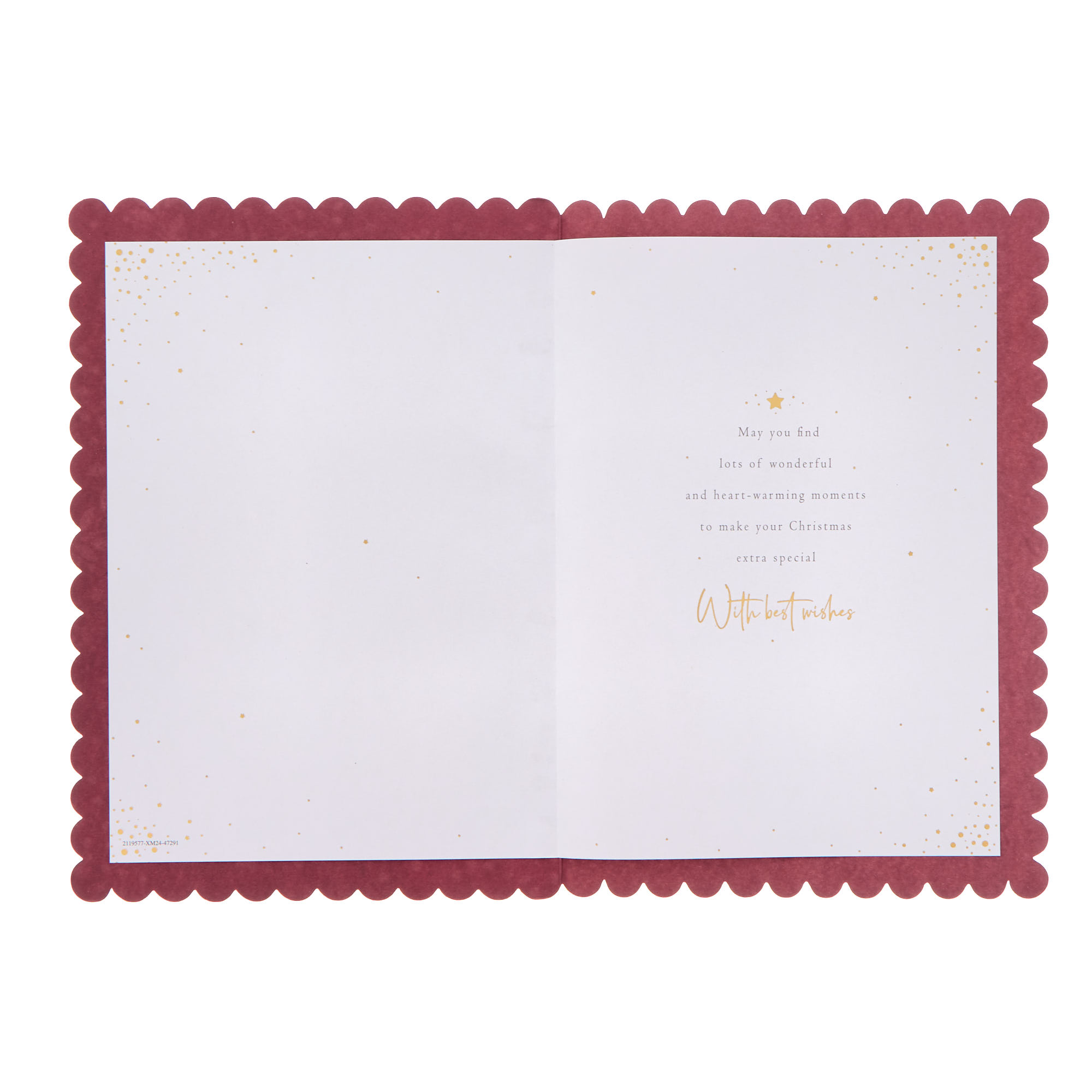 With Love Mother Red & White Border Christmas Card