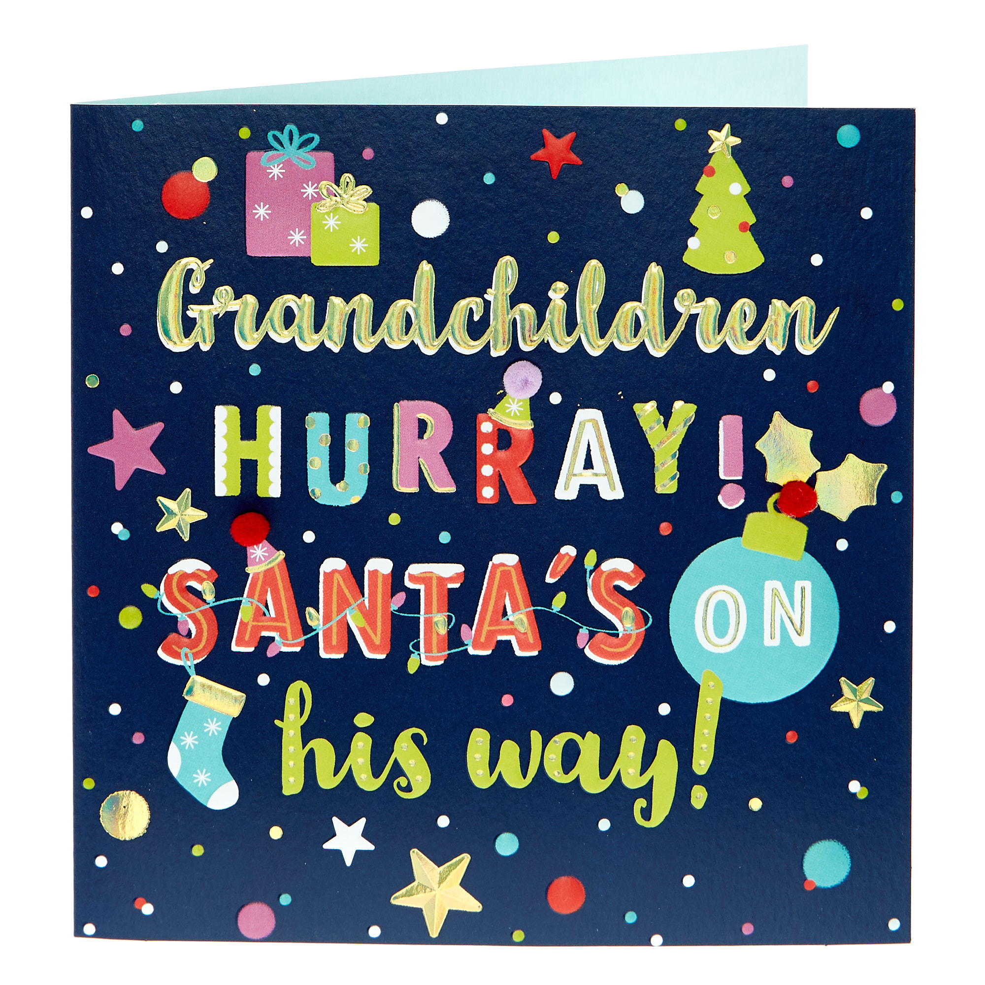 Boutique Christmas Card - Grandchildren Hurray!