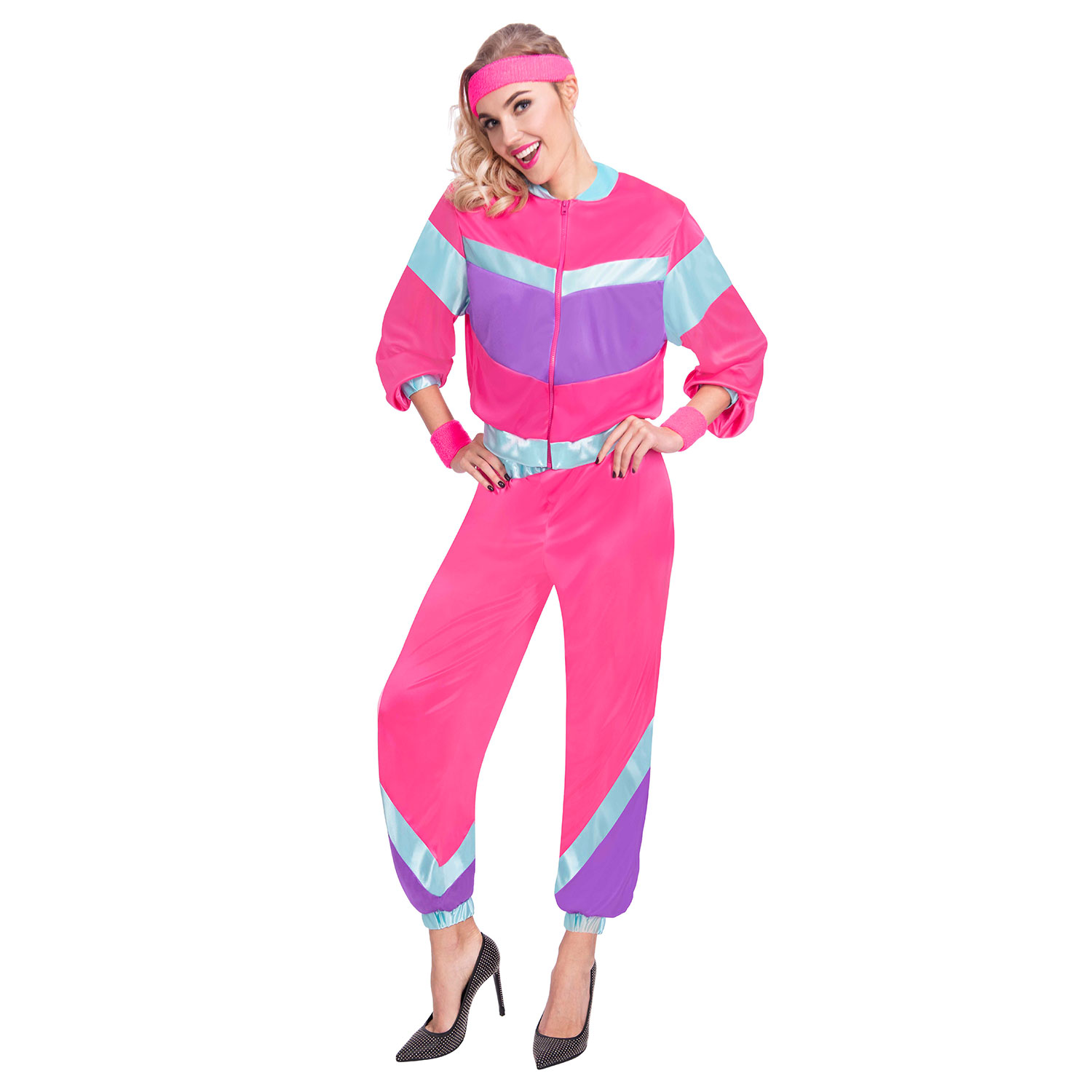 Adult Pink Shell Suit Fancy Dress Costume