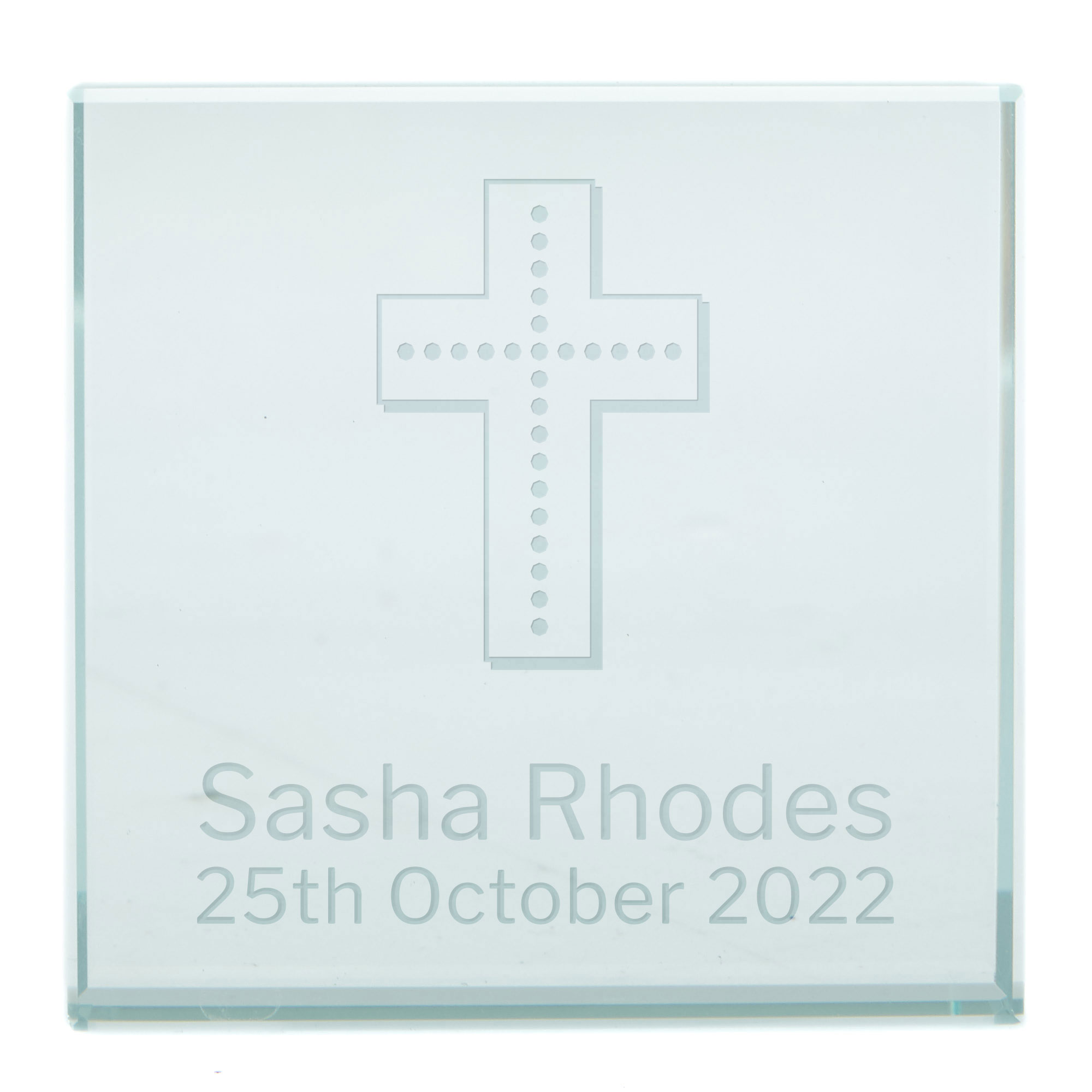 Personalised Engraved Glass Token - Baby's Christening