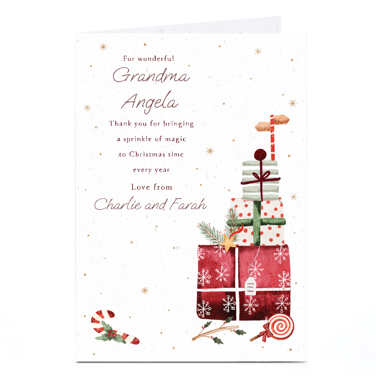 Personalised Christmas Card - Thank You Sprinkle of Magic