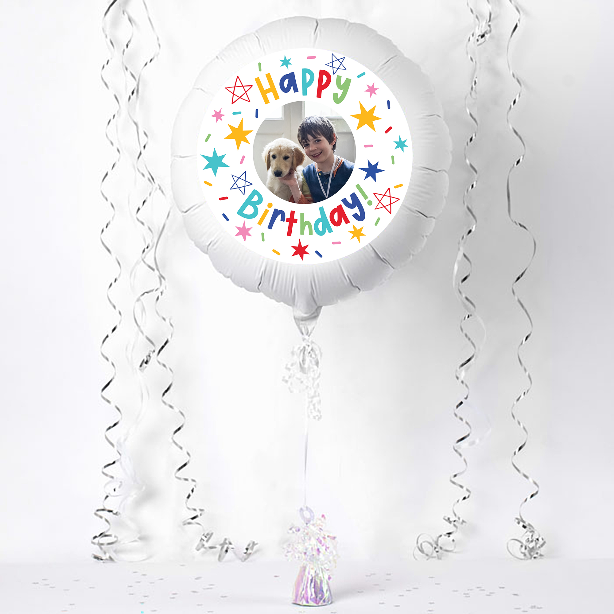 Photo Upload Large Helium Balloon - Bright Happy Birthday