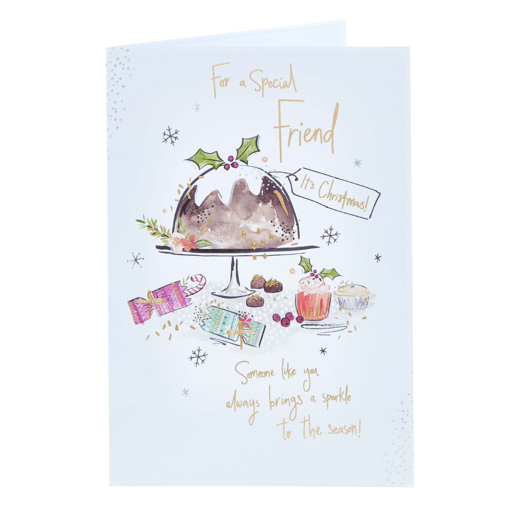 Special Friend Xmas Pudding Christmas Card