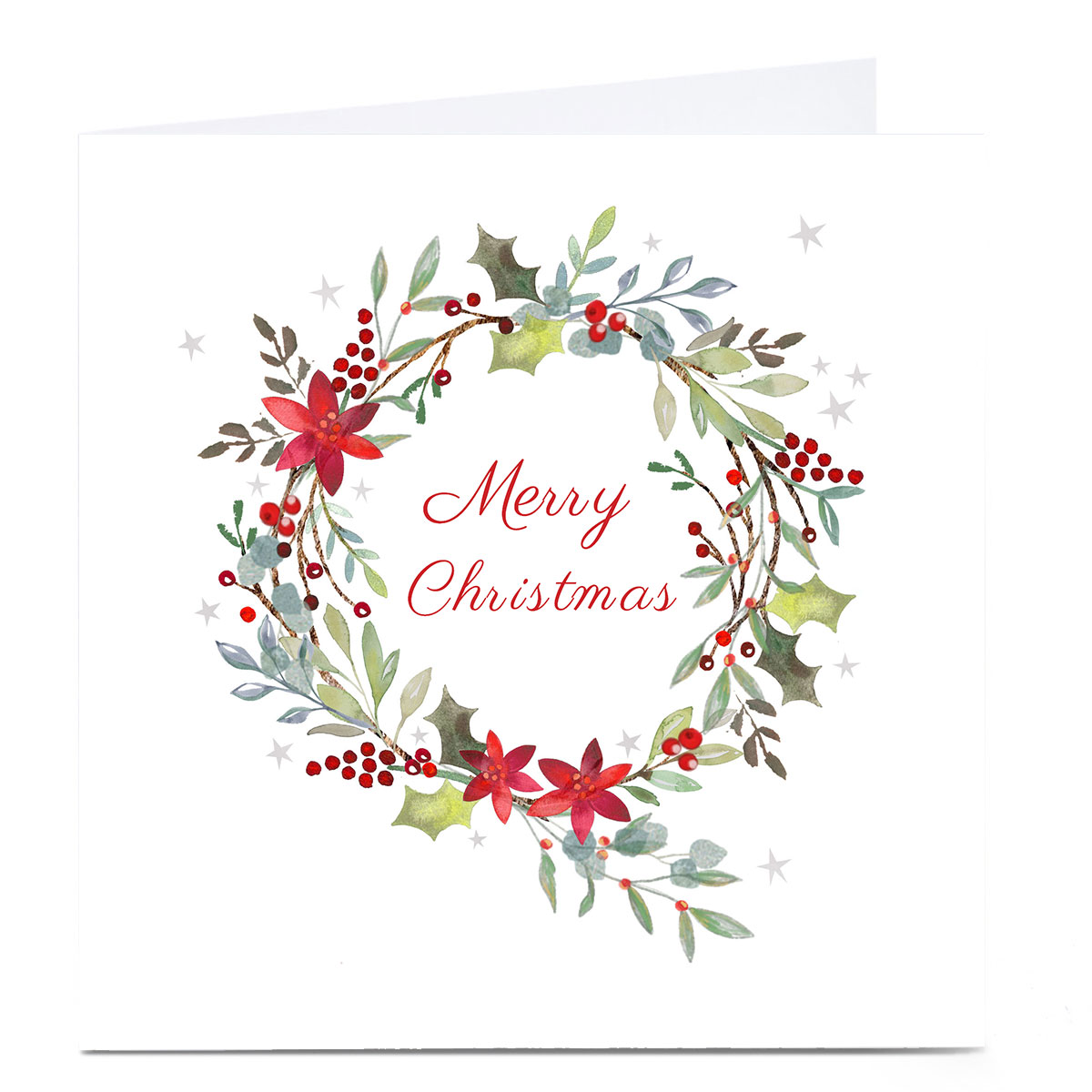 Personalised Kerry Spurling Christmas Card - Classic Wreath