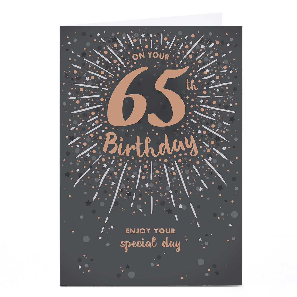 Personalised 65th Birthday Card - Black and Bronze Special Day