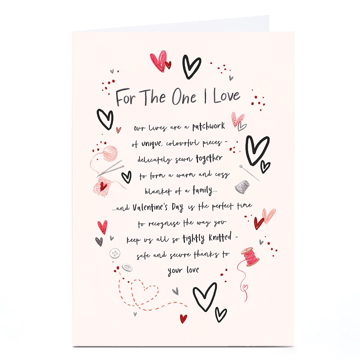 Personalised Valentine's Day Card - Cosy Blanket of a Family, One I Love