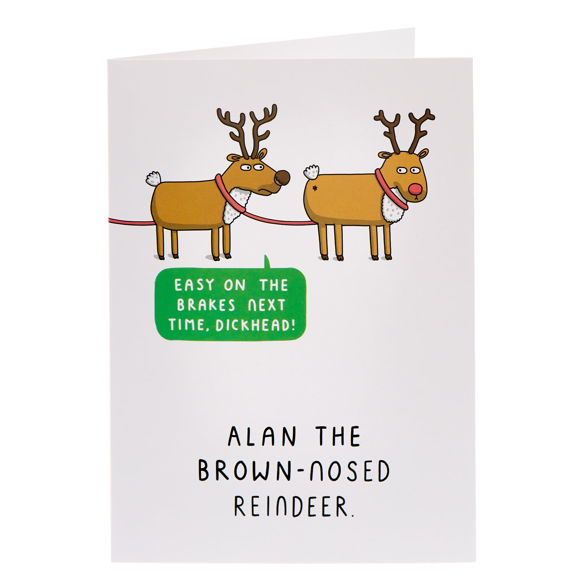 Brown Nose Reindeer Christmas Card