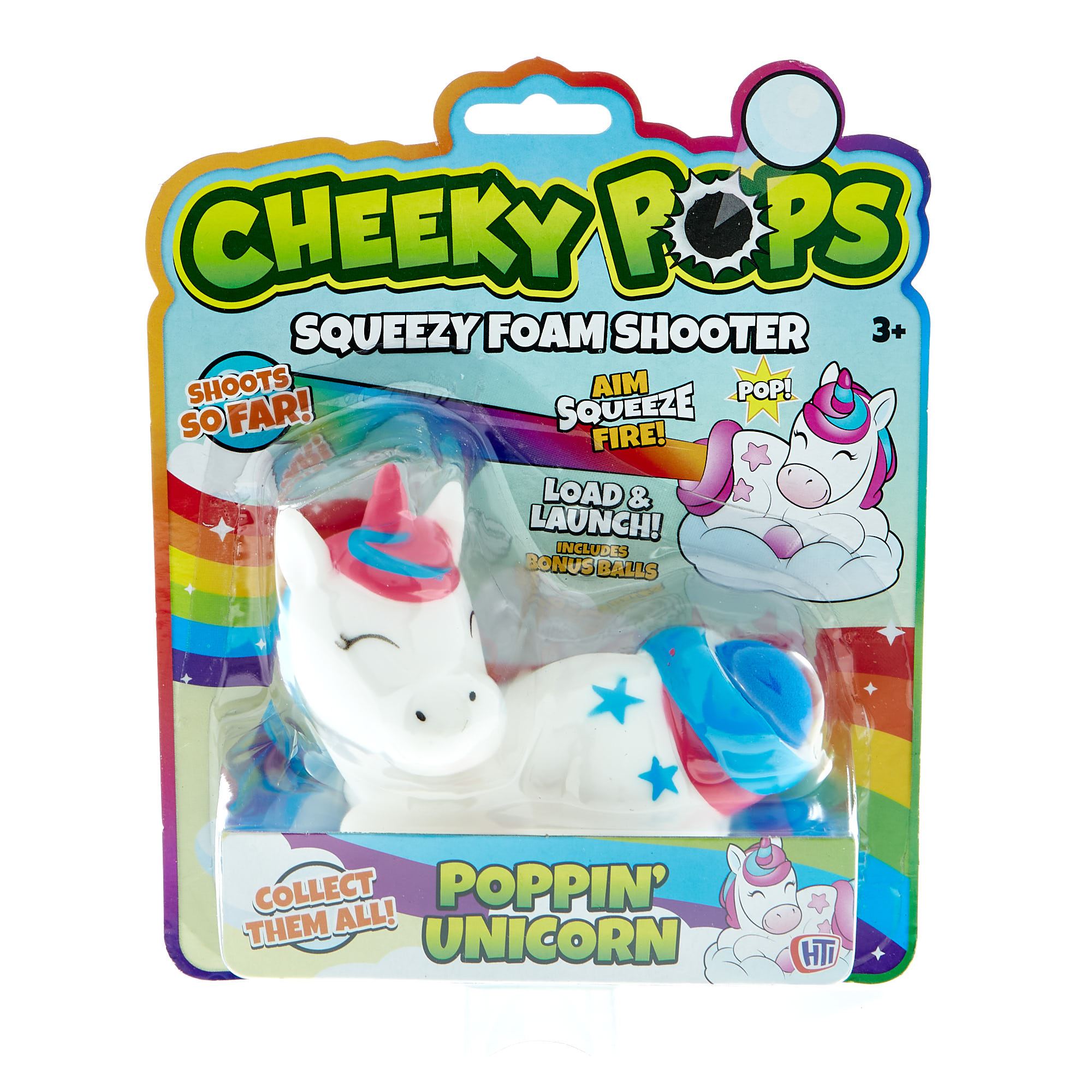 Cheeky Pops Poppin' Unicorn Squeezy Foam Shooter