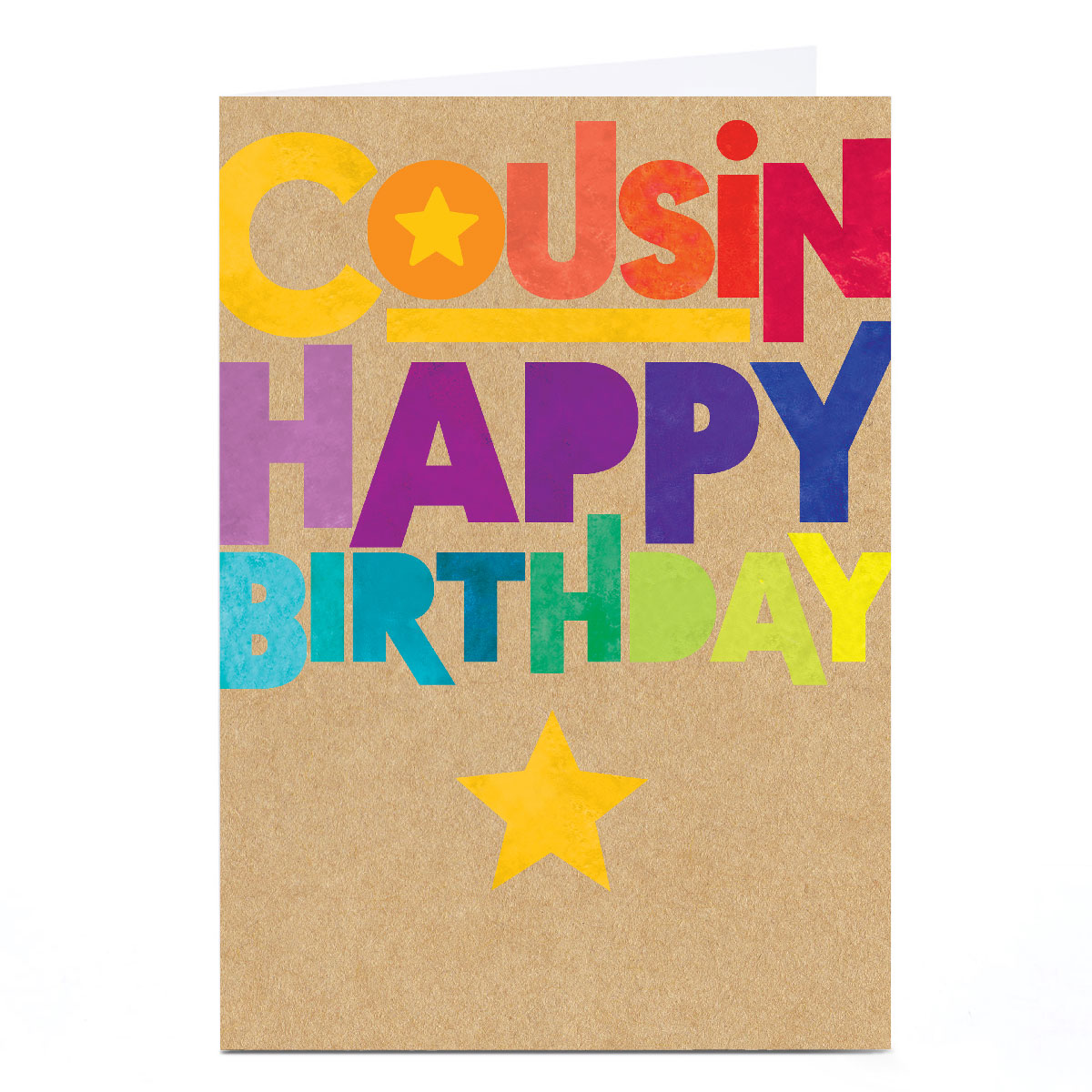 Personalised Birthday Card - Rainbow Lettering, Cousin