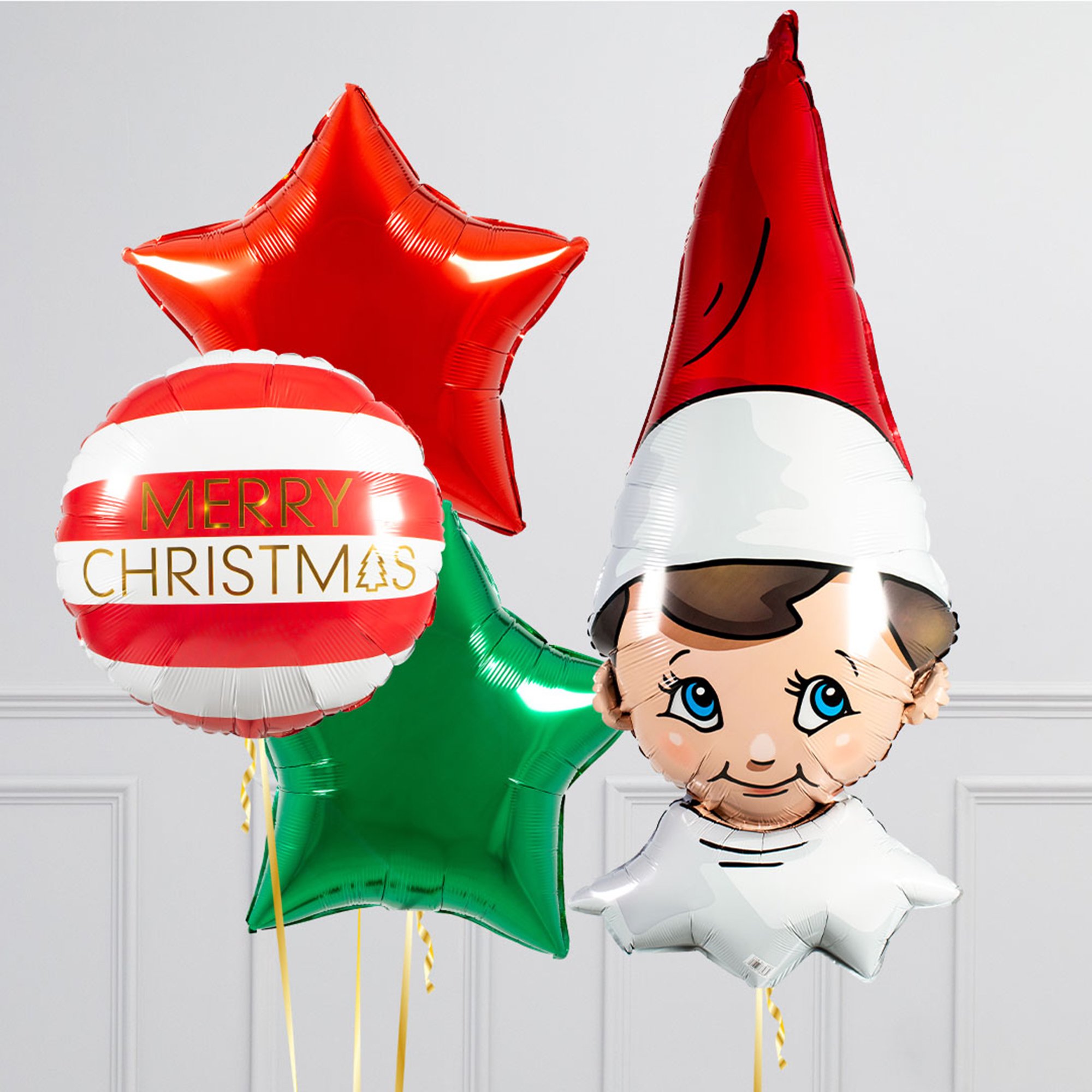 Personalised Elf On The Shelf Christmas Supershape & Foils Bundle - DELIVERED INFLATED!