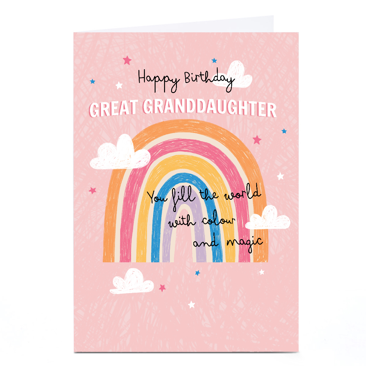 Personalised Birthday Card - Great Granddaughter Rainbow