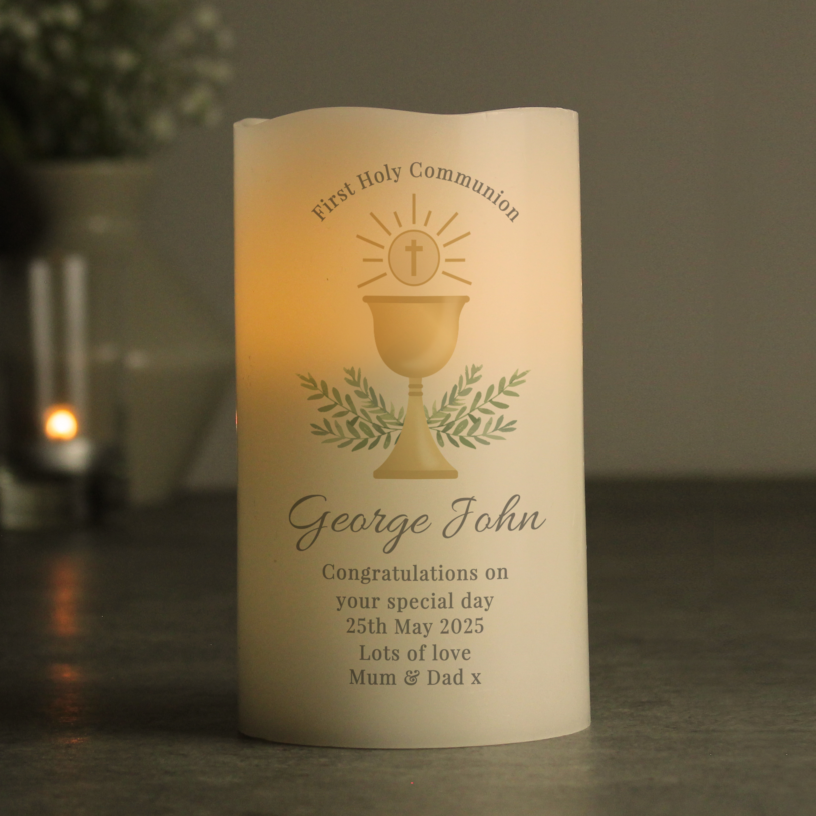 Personalised First Holy Communion LED Candle