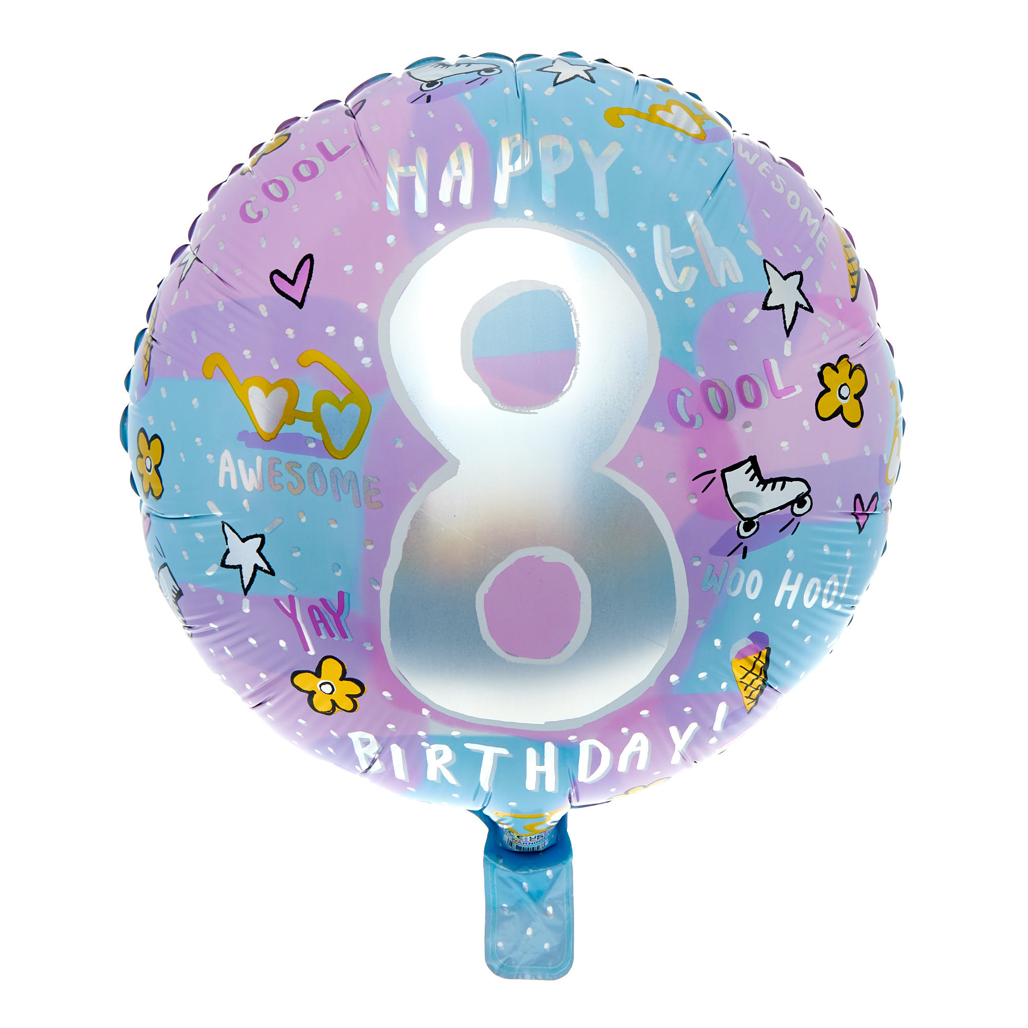 Happy 8th Birthday Balloon Bouquet - DELIVERED INFLATED!