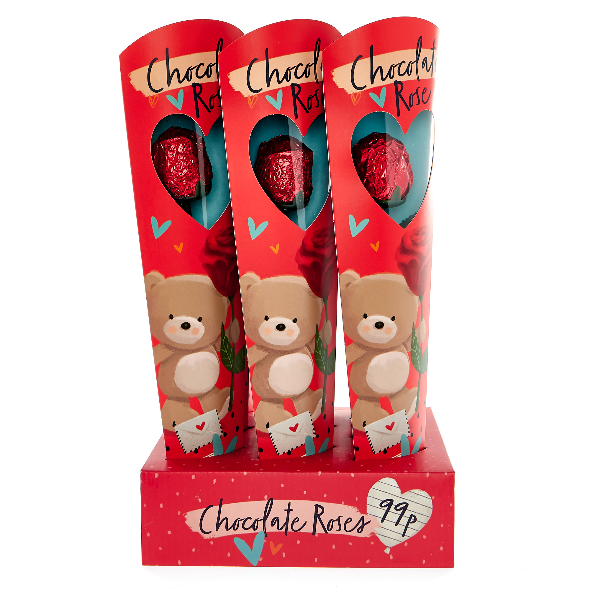 Hugs Bear Chocolate Roses  - Pack Of 9