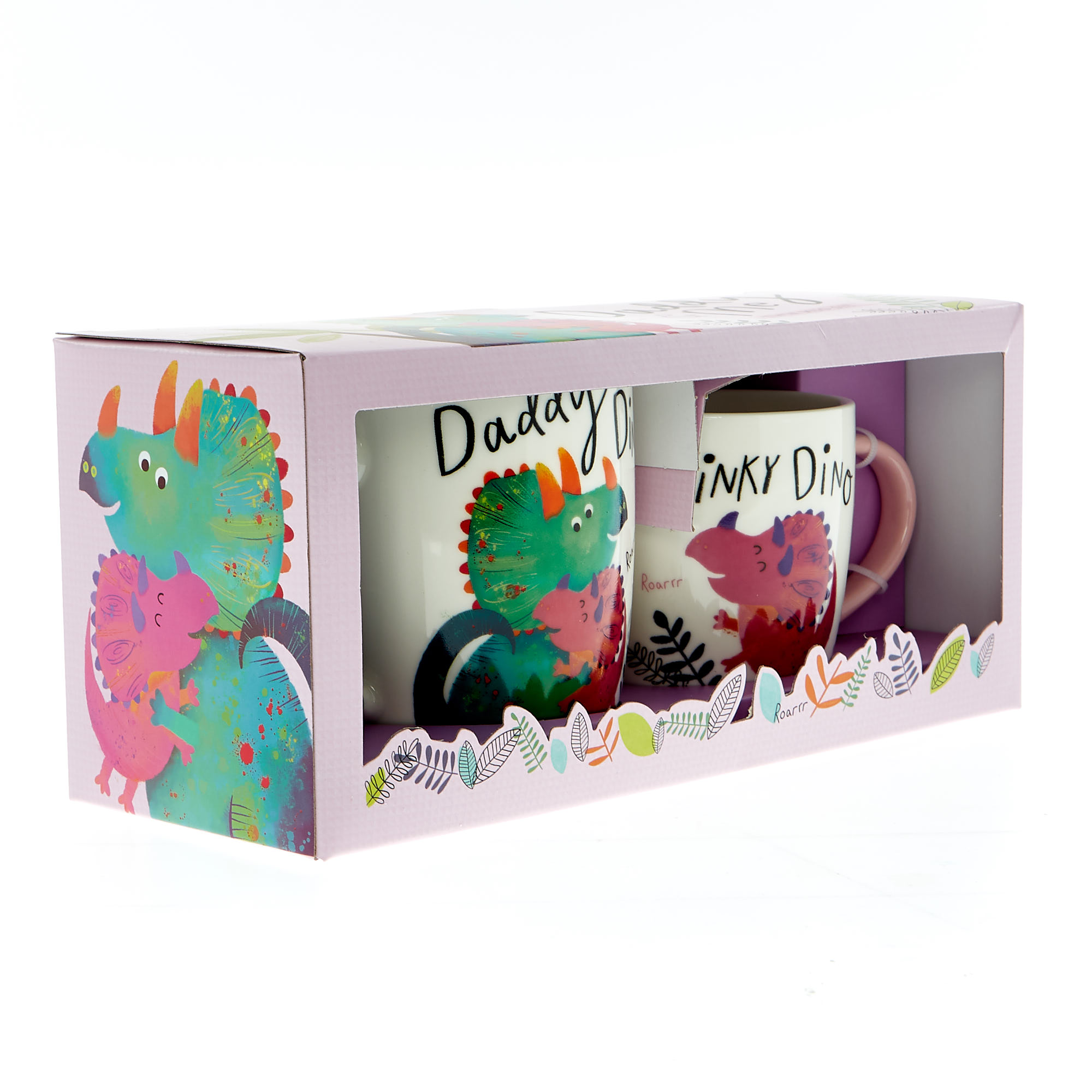 Pink Dino Daddy & Me Twin Mug Set