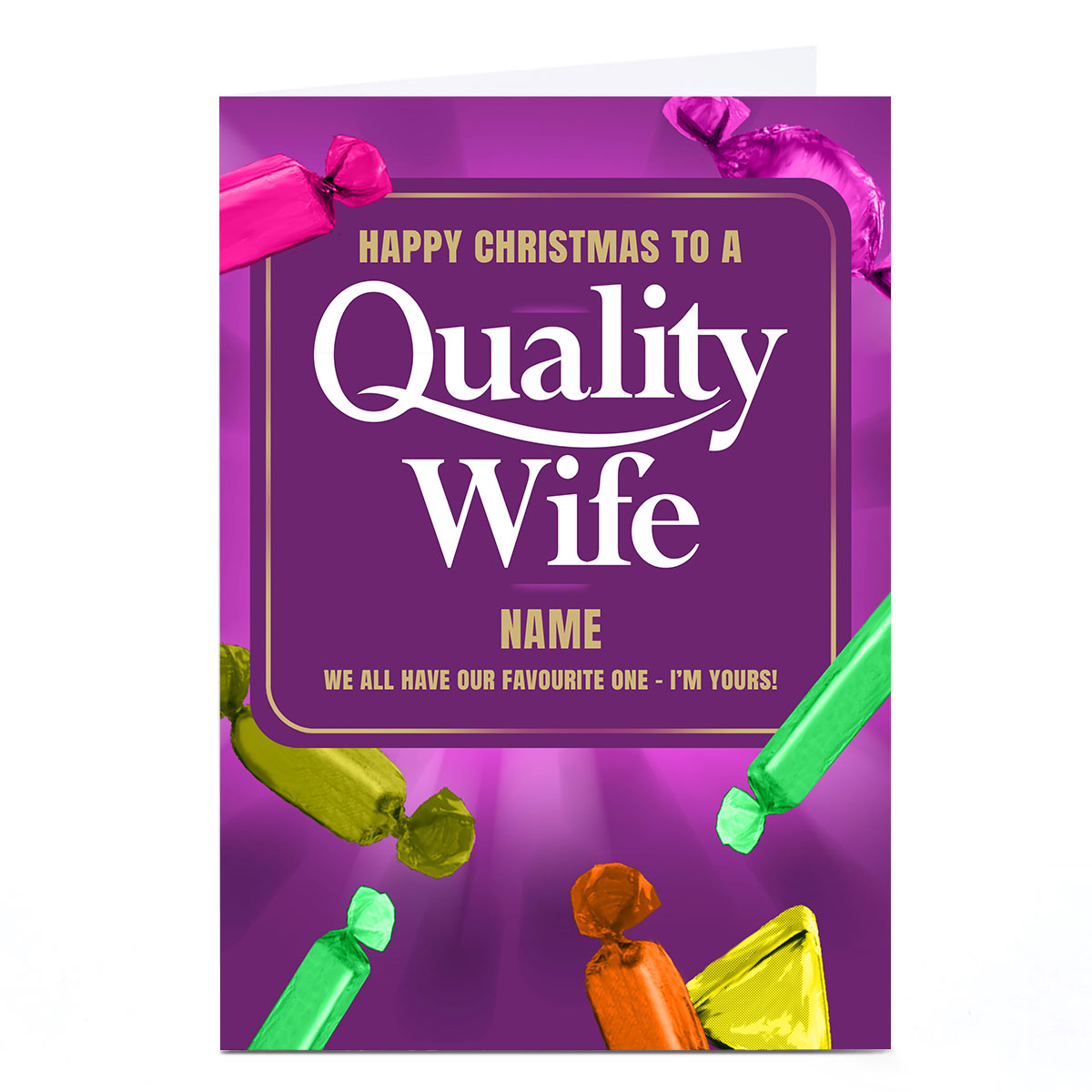 Personalised Bits N Bobs Christmas Card - Quality Wife