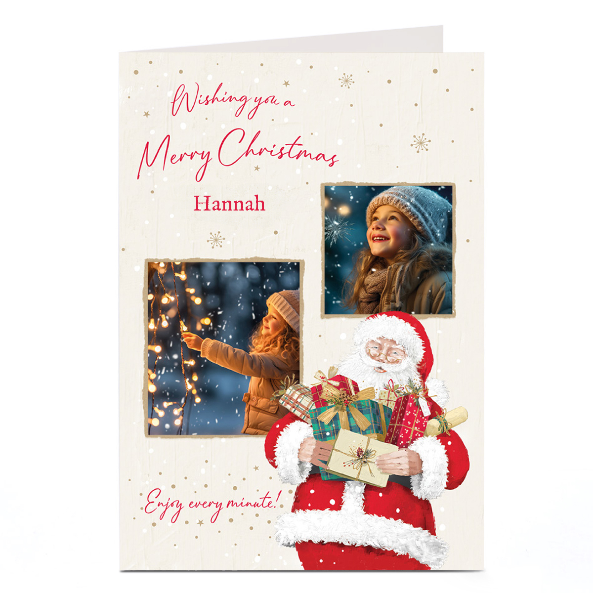 Photo Christmas Card - Traditional Santa, Any Name