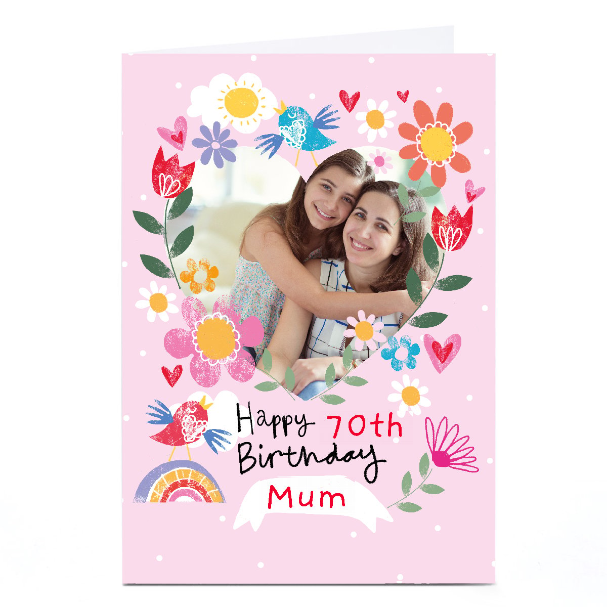 Buy Photo Lindsay Loves To Draw 70th Birthday Card Floral Heart Editable Age And Recipient For